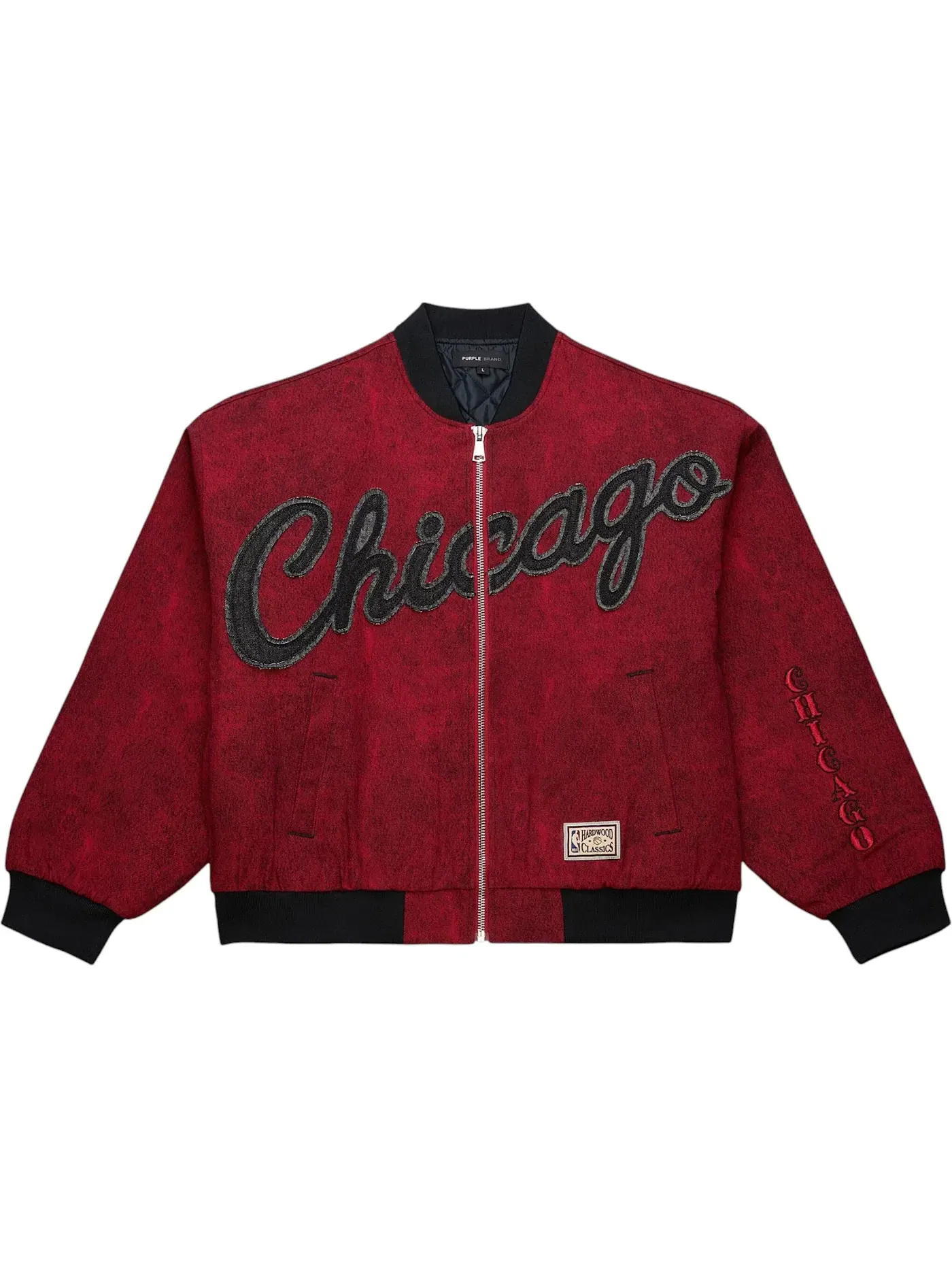 Мужская куртка-бомбер на молнии Chicago Bulls Purple Brand Mitchell & Ness — изображение 1 из 2, красный