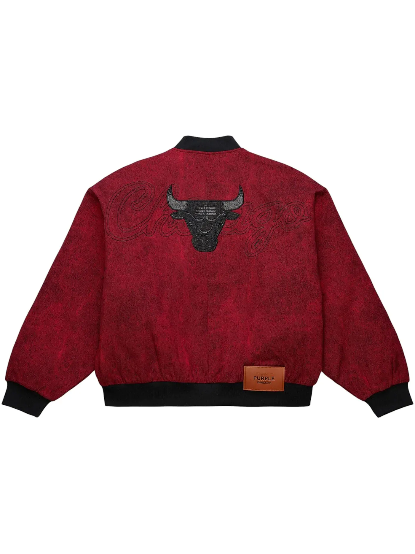 Мужская куртка-бомбер на молнии Chicago Bulls Purple Brand Mitchell & Ness — изображение 2 из 2, красный