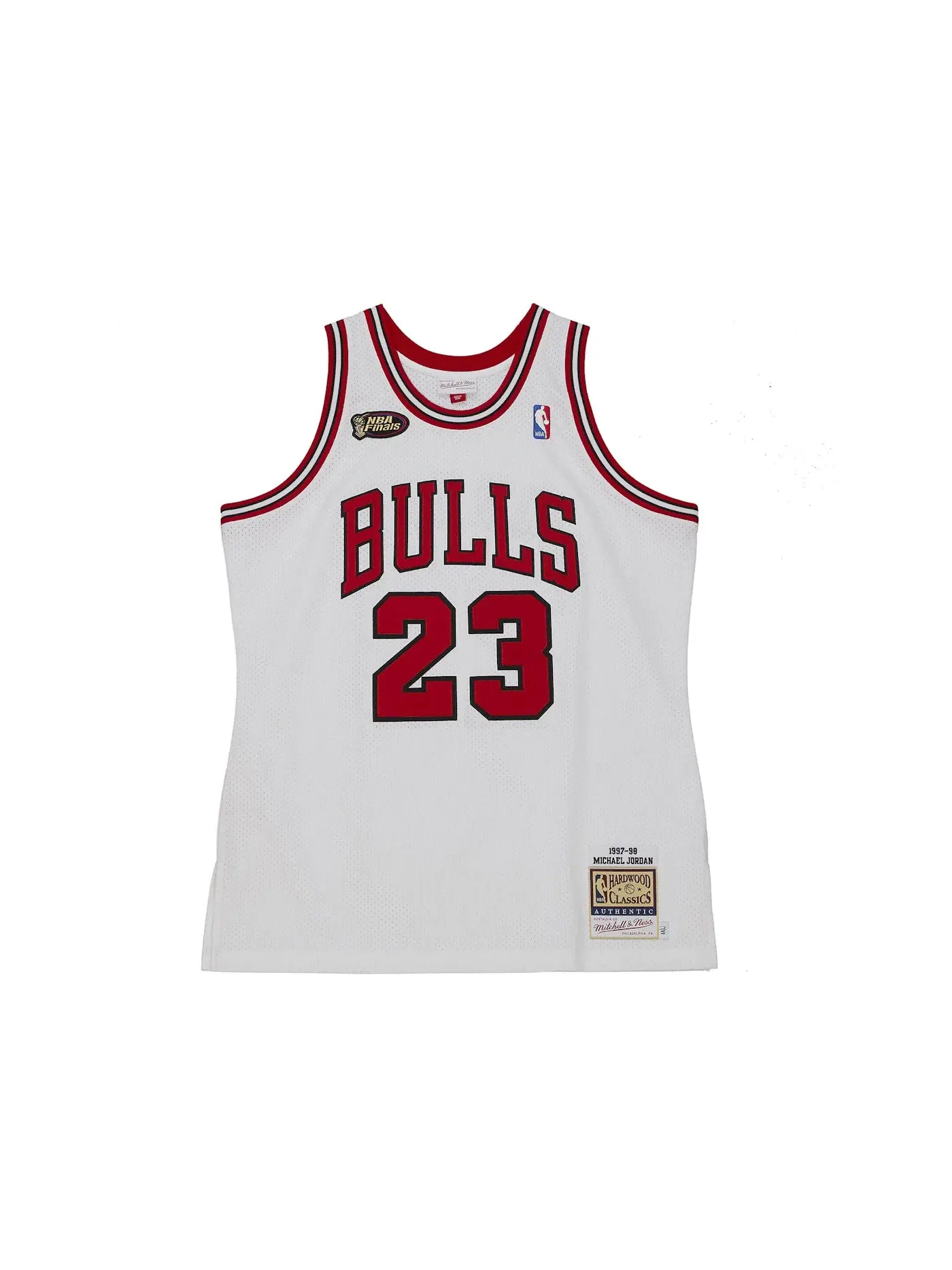 Мужская баскетбольная джерси с длинным рукавом Mitchell & Ness — изображение 1 из 2, белый/красный/черный