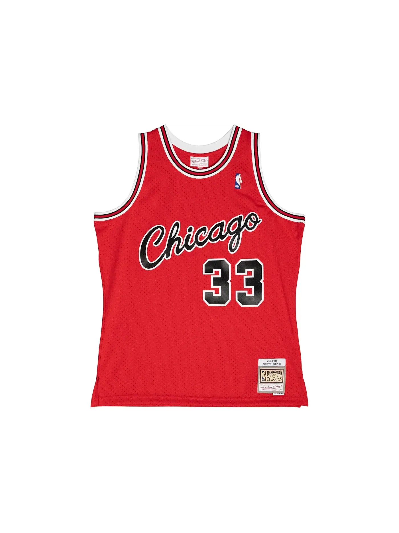 Мужская джерси с длинным рукавом Mitchell & Ness Scottie Pippen Chicago Bulls Alternate 2003-04 NBA Jersey, красный