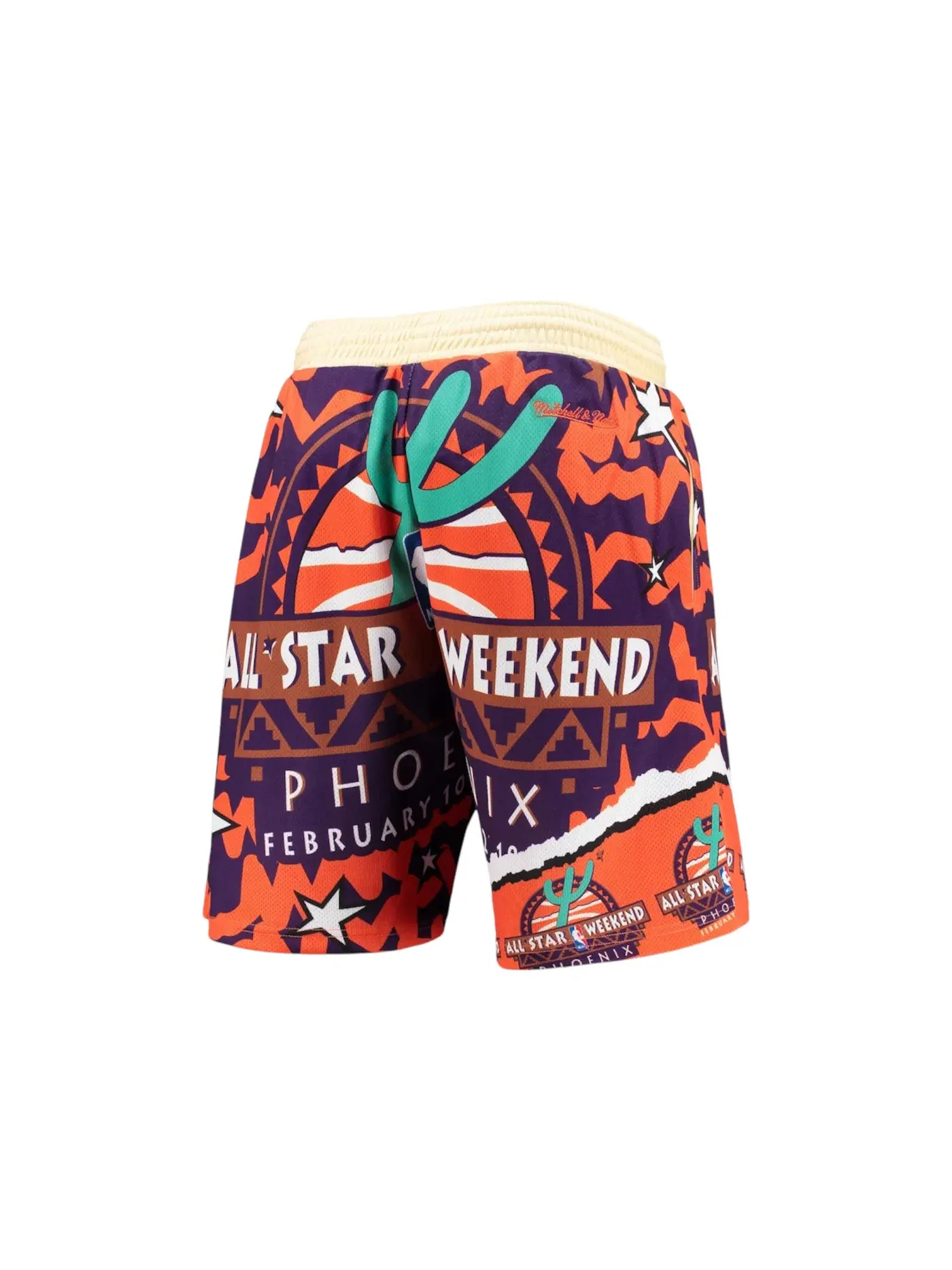 Мужские шорты из сетки с принтом Shorts Mitchell & Ness — изображение 2 из 2, оранжевый