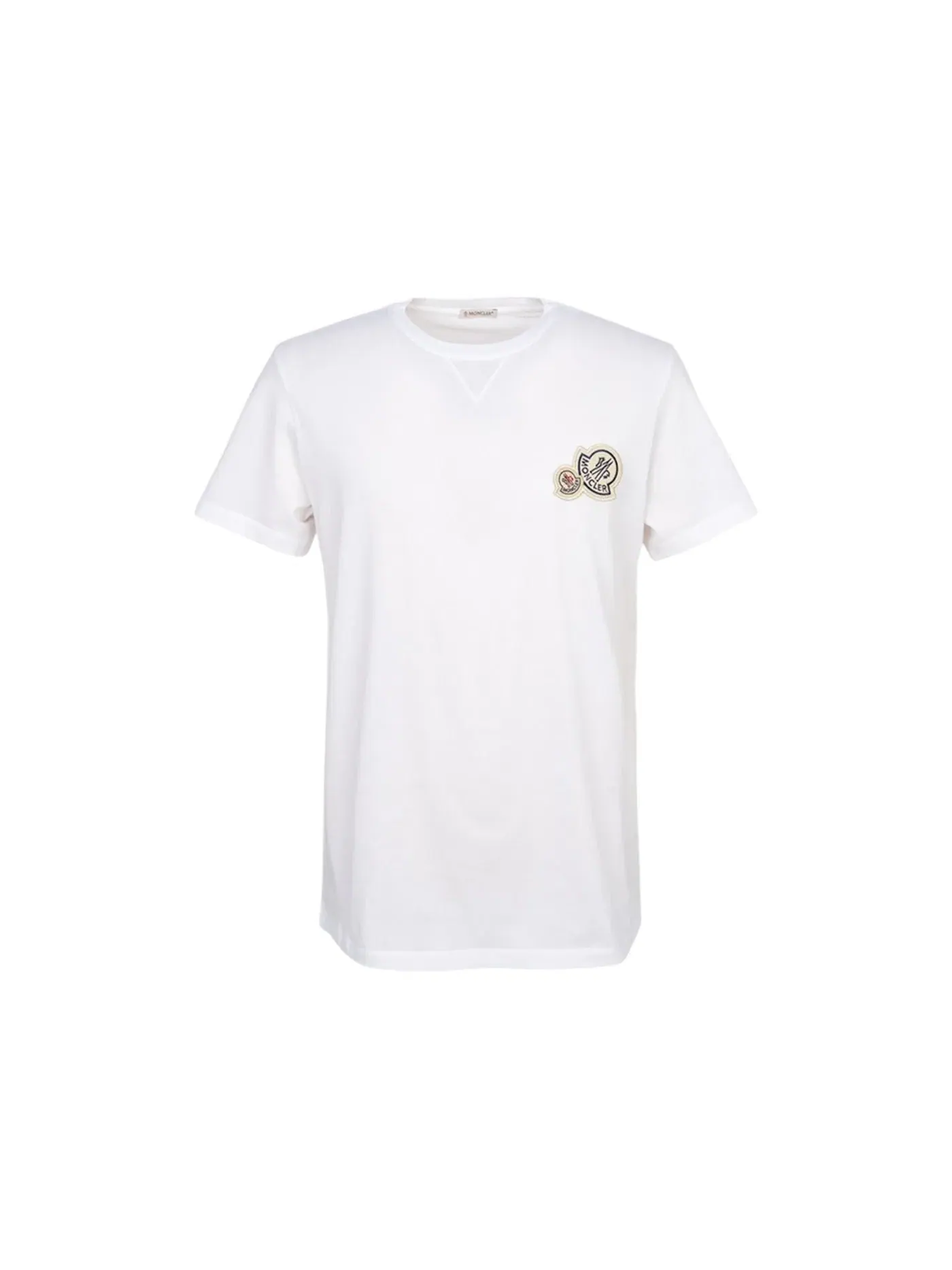 Мужская футболка с принтом Moncler Double Logo Patch T-shirt — изображение 1 из 1, белый