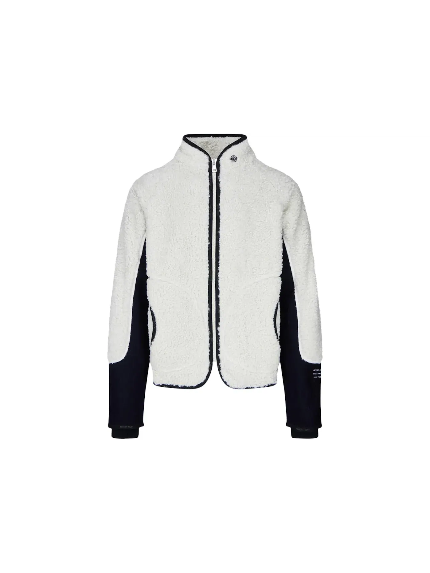 Мужской свитер из флиса с принтом Moncler FRGMT Hiroshi Fujiwara Logo Zip-Up Fleece — изображение 1 из 2, белый/черный