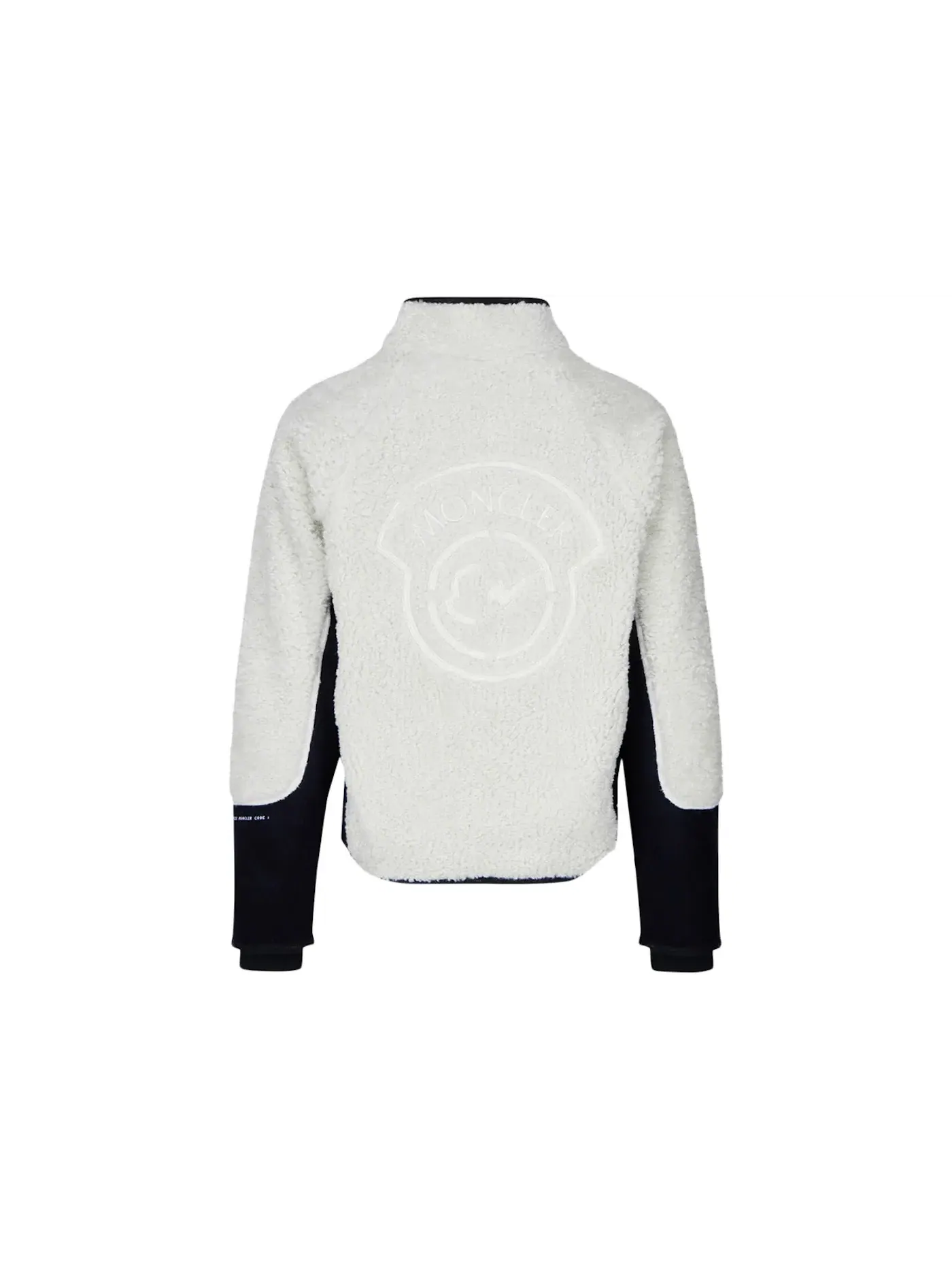Мужской свитер из флиса с принтом Moncler FRGMT Hiroshi Fujiwara Logo Zip-Up Fleece — изображение 2 из 2, белый/черный