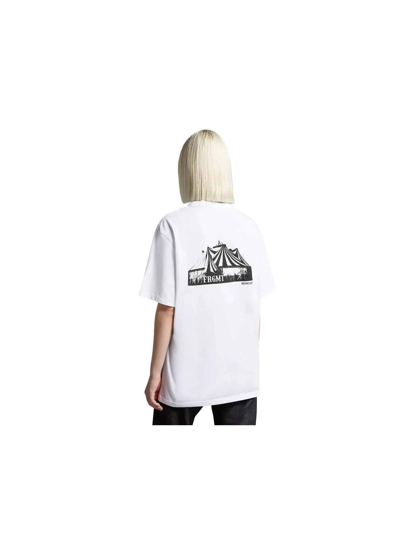 Мужская футболка с принтом Moncler Hiroshi Fujiwara x Fragment Circus Motif T-Shirt — изображение 2 из 2, белый