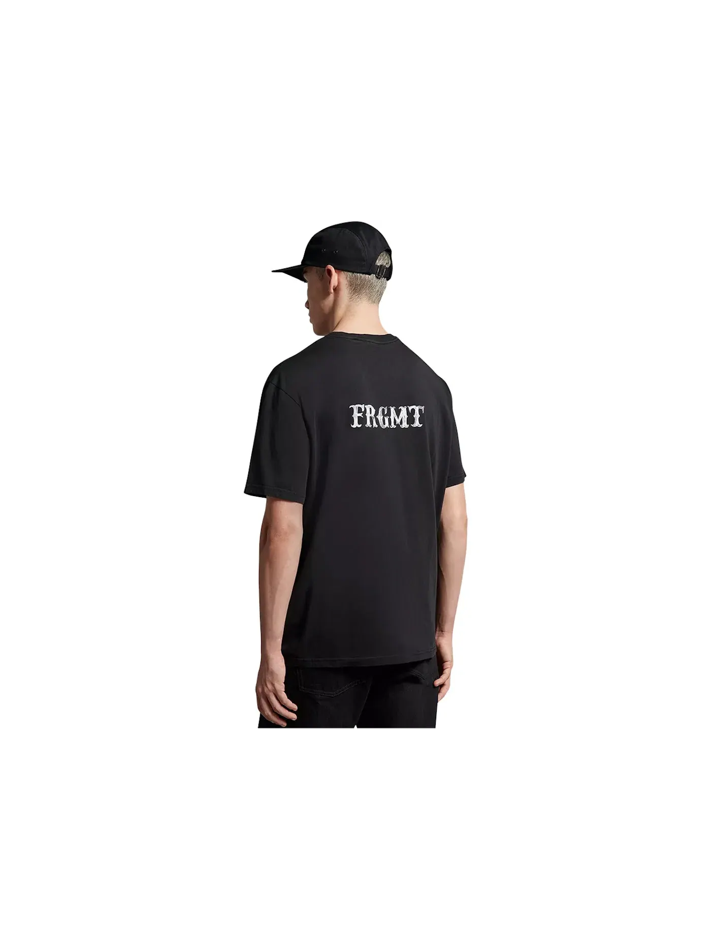 Мужская футболка с принтом Moncler Hiroshi Fujiwara x Fragment Logo T-Shirt — изображение 2 из 2, черный