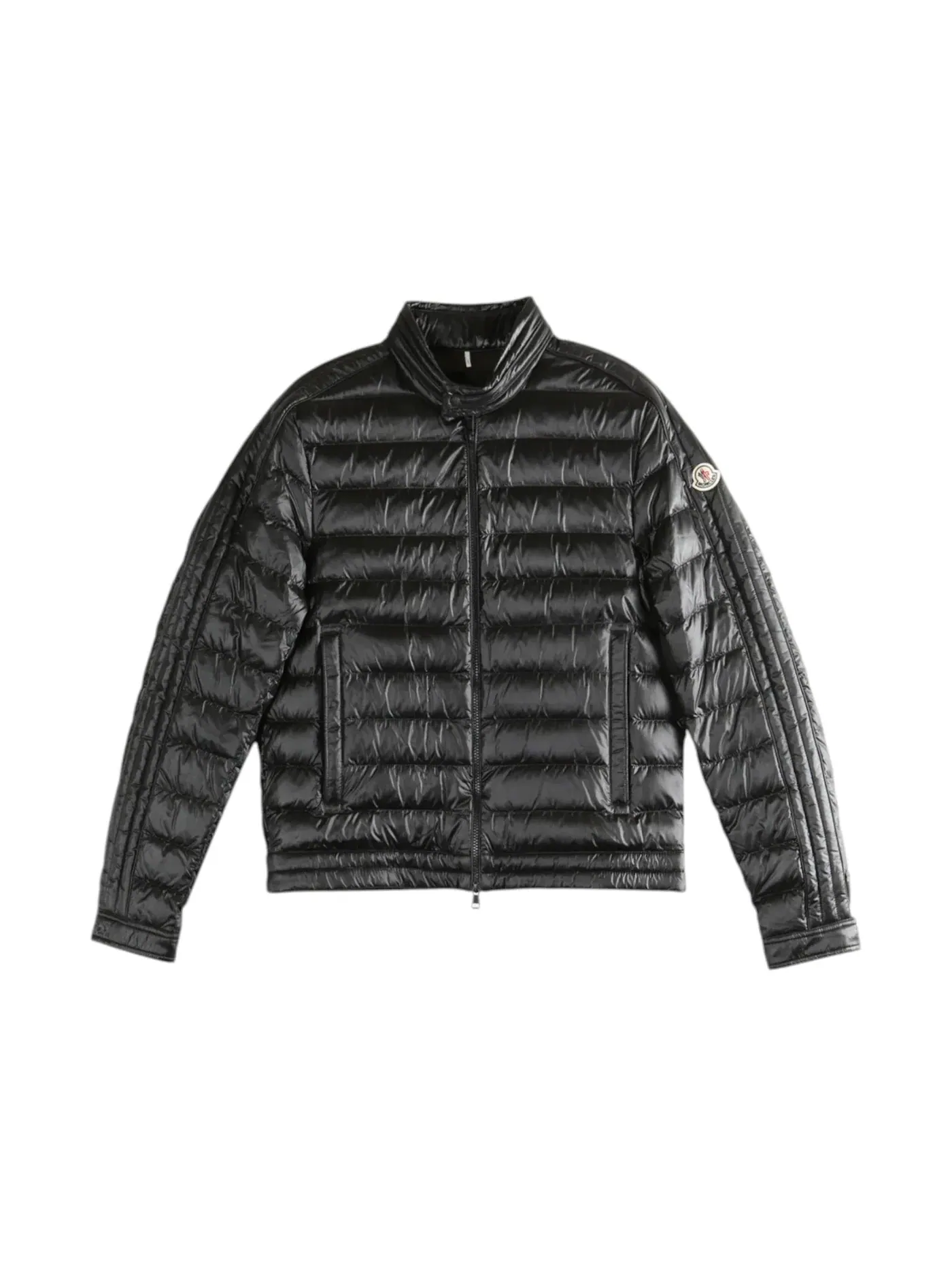 Мужская кожаная куртка-байкер Moncler Jacobus Biker Jacket — изображение 1 из 1, черный