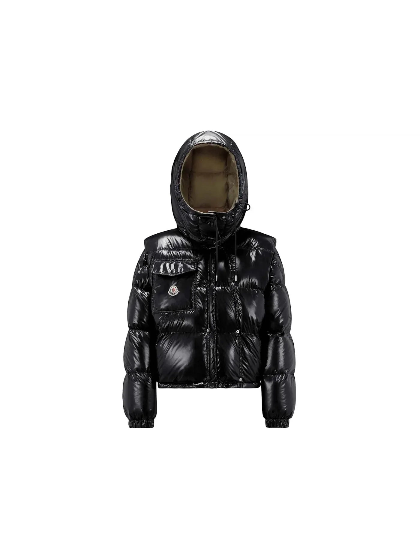 Женская короткая пуховая куртка Ripstop с принтом Moncler — изображение 1 из 1, черный
