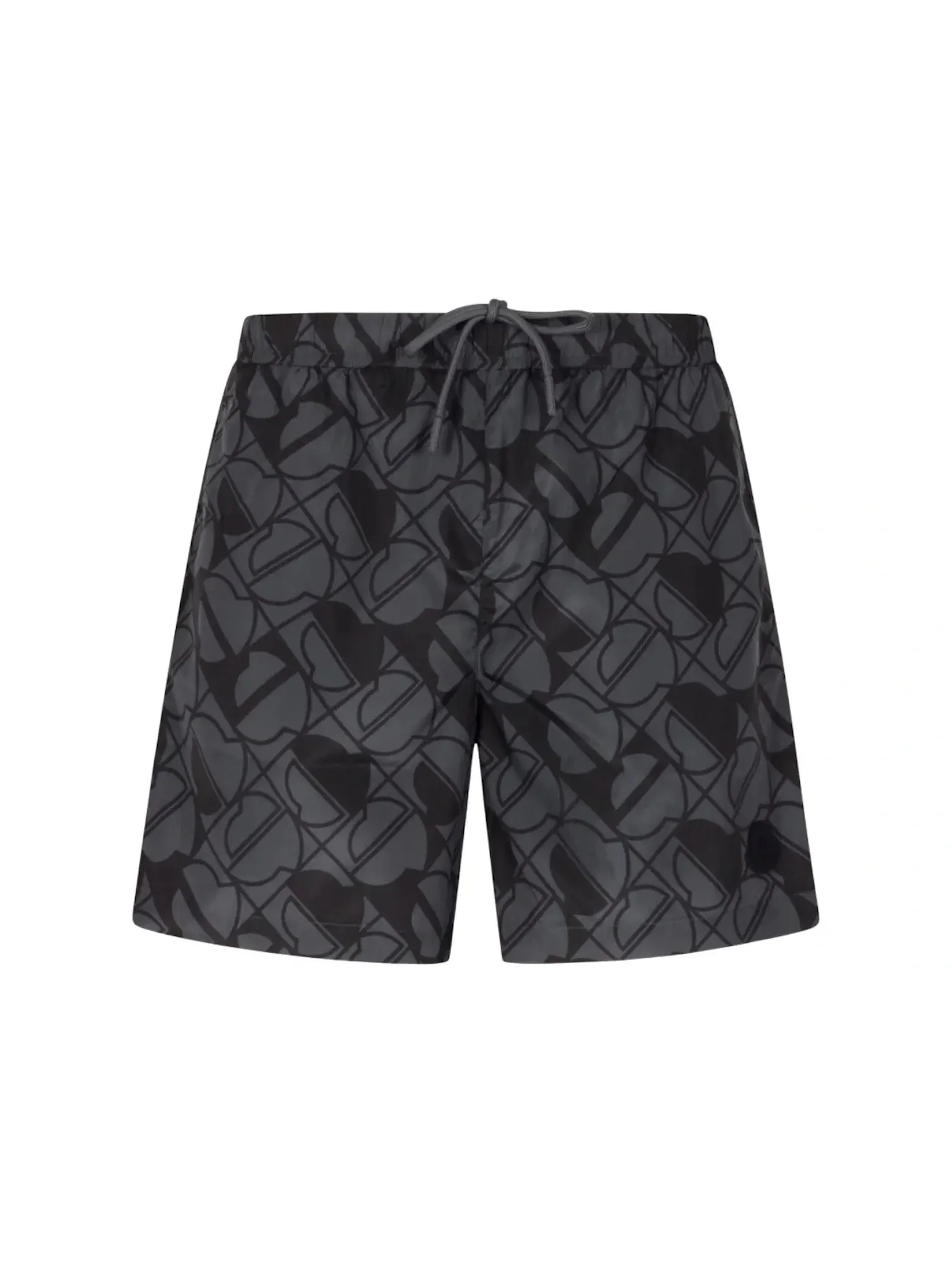 Мужские шорты для плавания с принтом Monogram Black/Grey Moncler — изображение 1 из 1, черный/серый