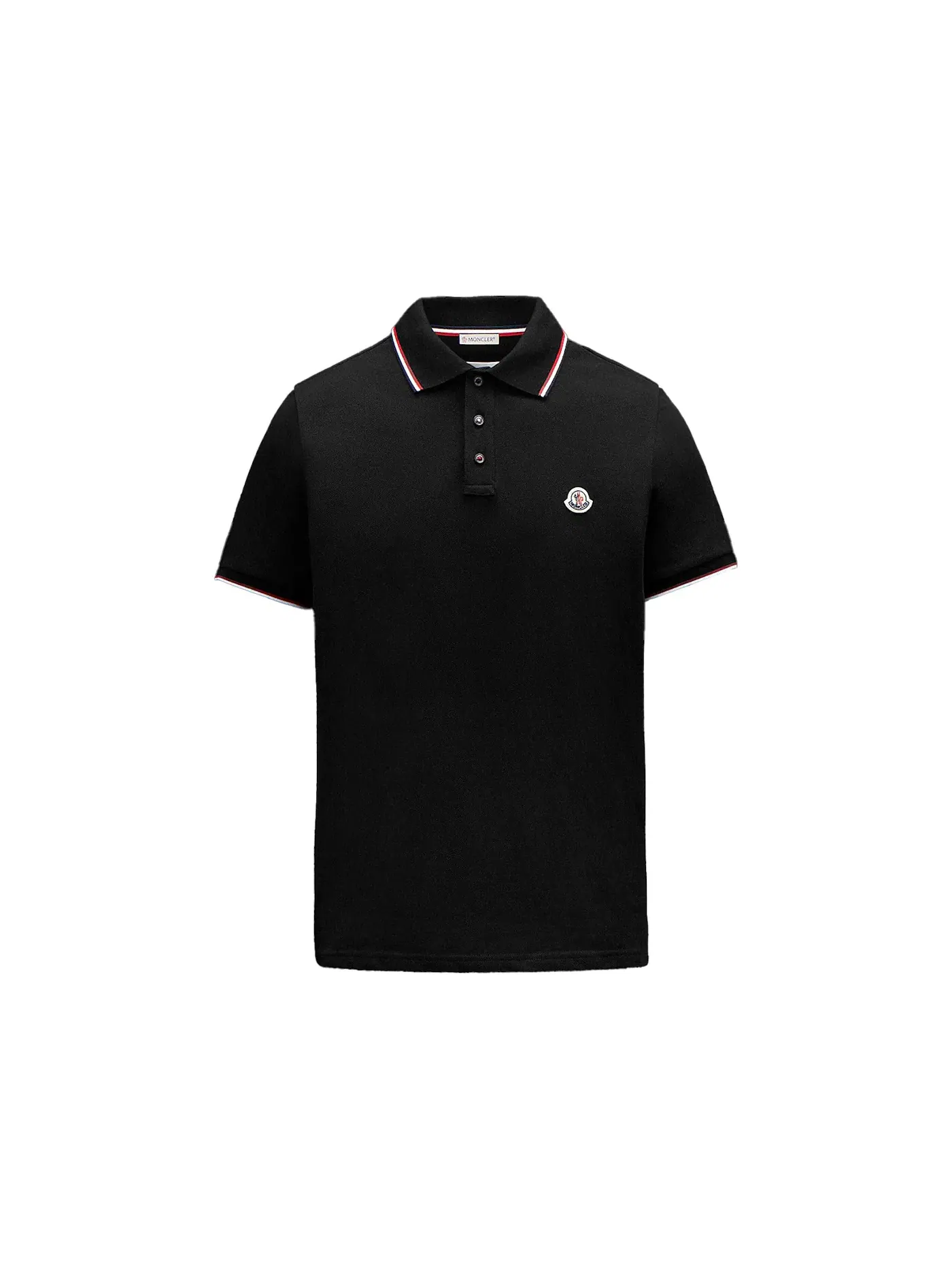 Мужское поло с коротким рукавом Moncler — изображение 1 из 2, черный/красный/белый