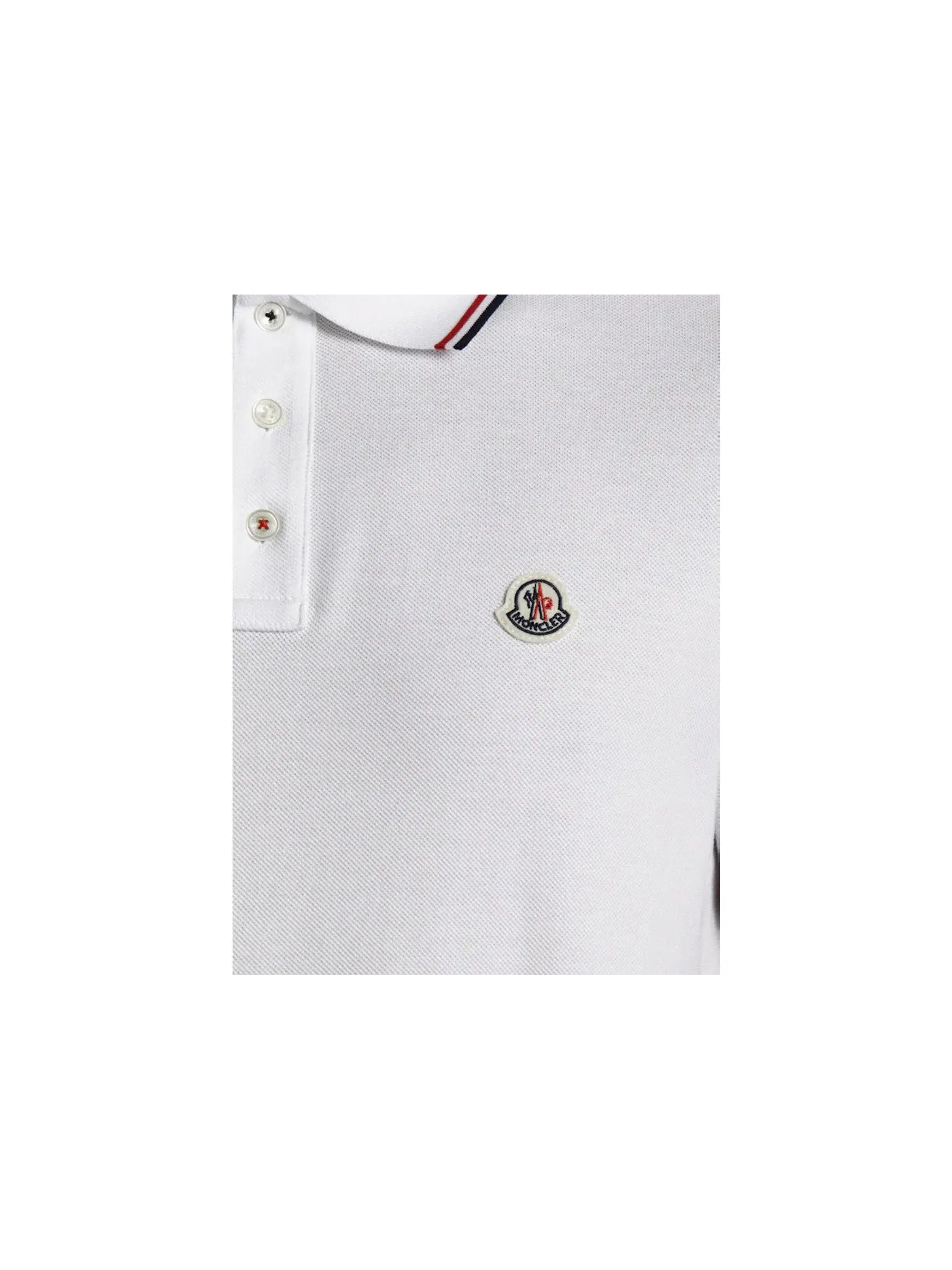 Мужское поло Moncler — изображение 2 из 2, белый/красный/черный