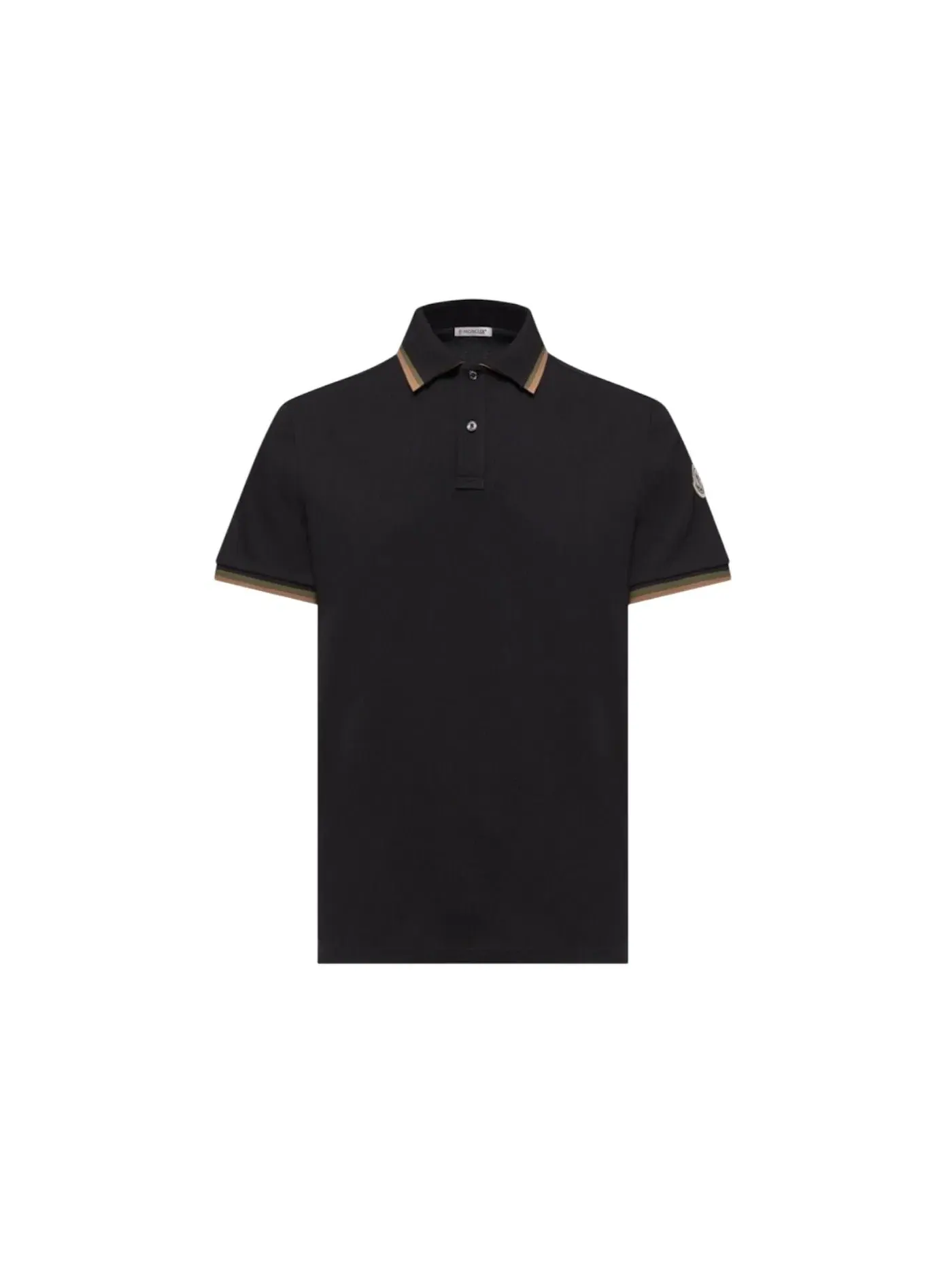 Мужское поло с отделкой Moncler Shirt — изображение 1 из 1, черный