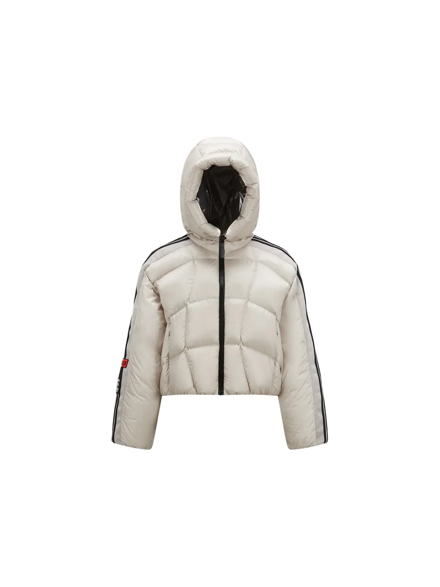 Женская короткая пуховая куртка с принтом Moncler x Adidas Originals Fusine Short Down — изображение 1 из 1, белый