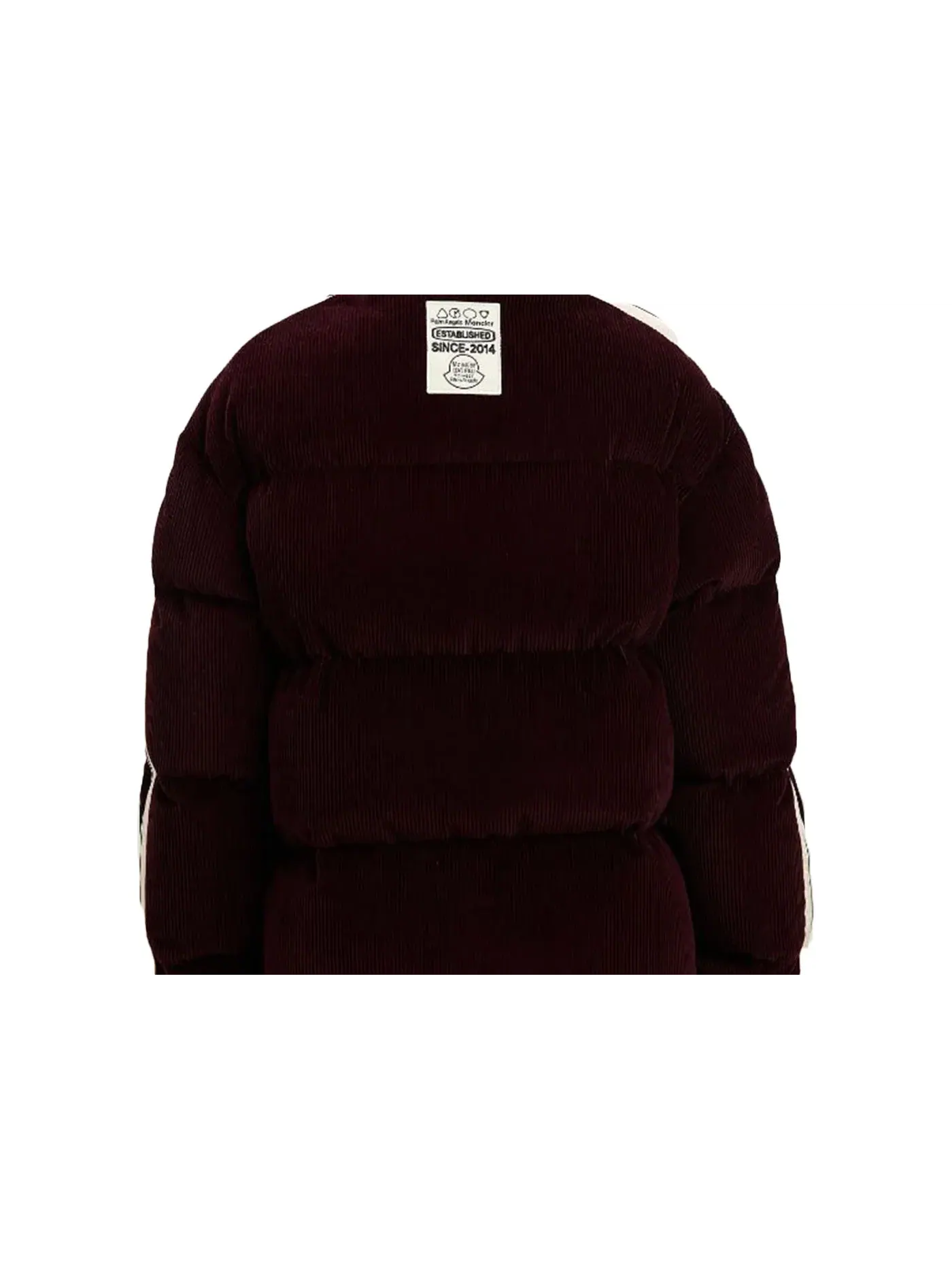 Унисекс пуховик с принтом Abrolhos Moncler — изображение 2 из 2, бордовый/белый