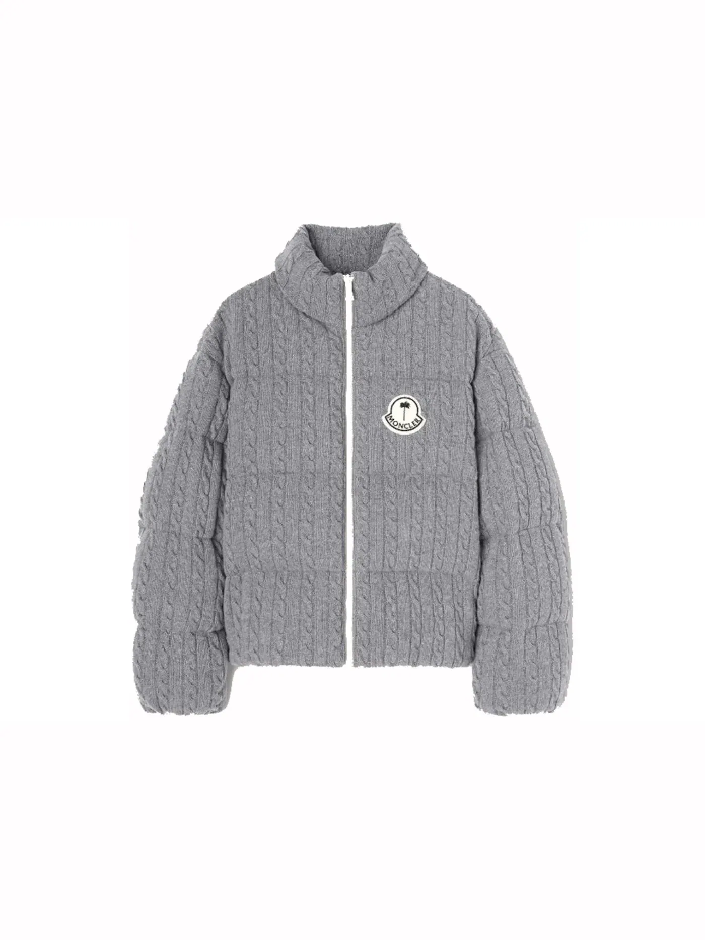 Унисекс пуховик Moncler x Palm Angels Austru Down Jacket — изображение 1 из 2, серый/белый