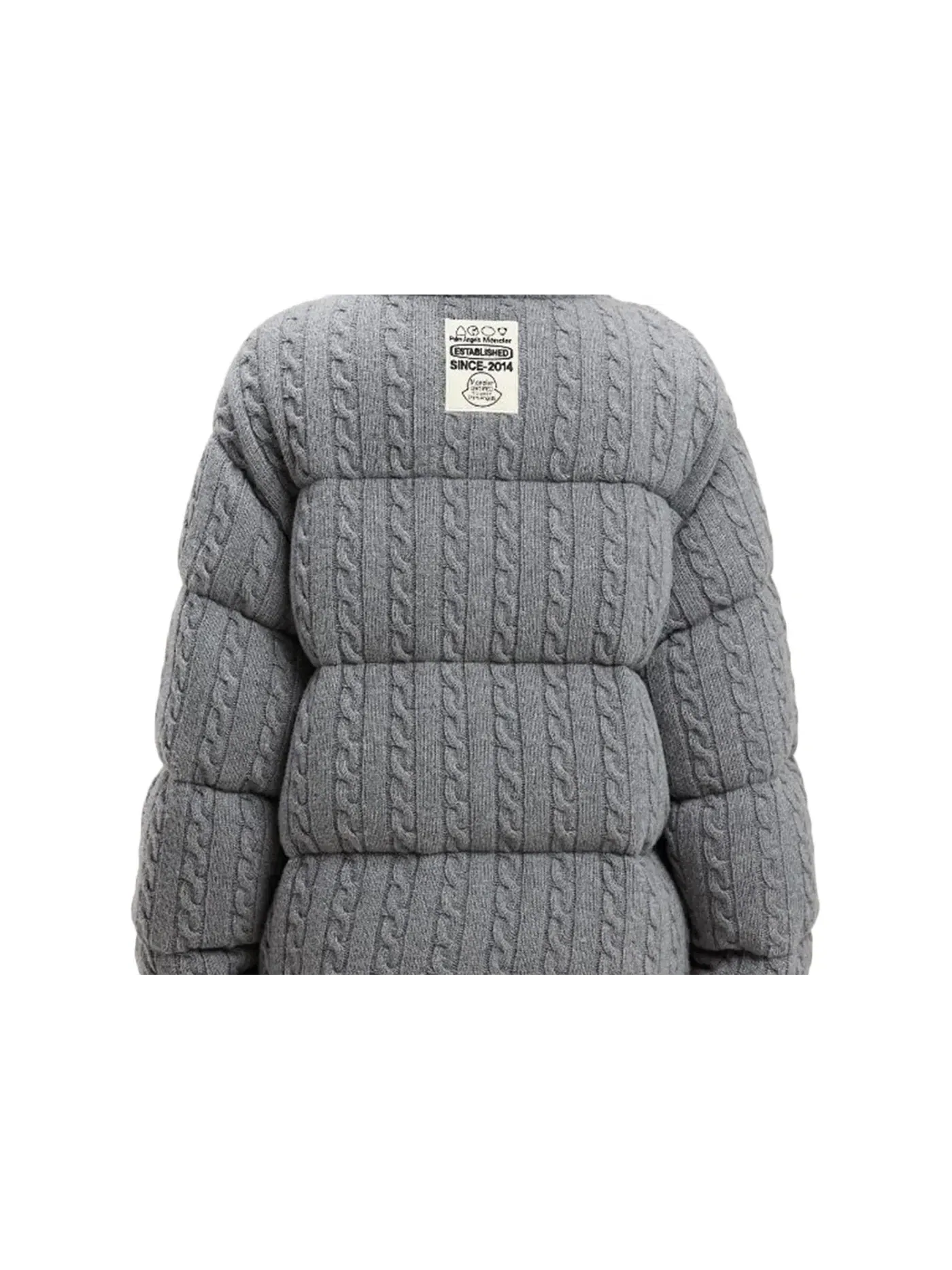Унисекс пуховик Moncler x Palm Angels Austru Down Jacket — изображение 2 из 2, серый/белый