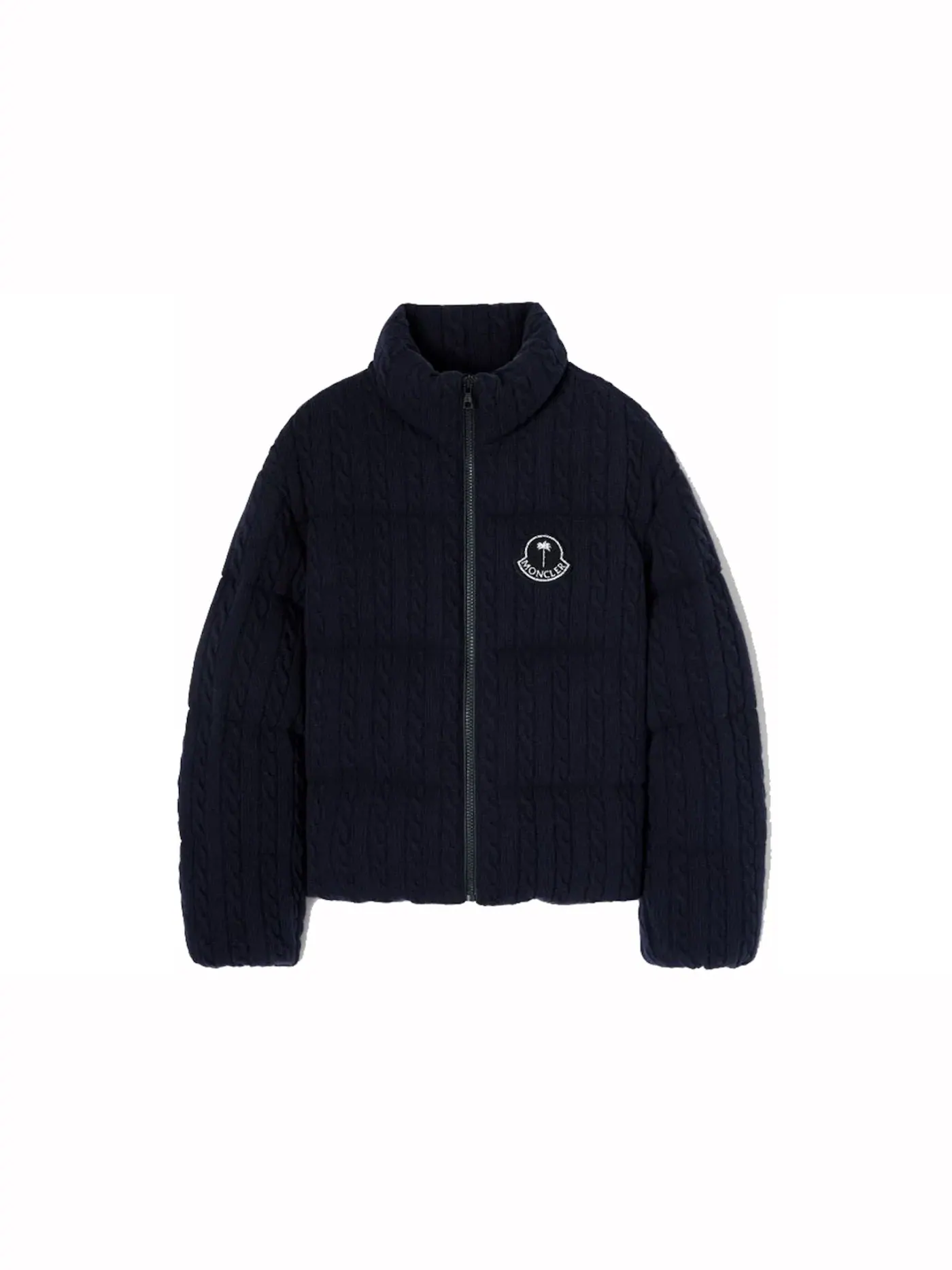 Унисекс пуховик с наполнителем из пуха Moncler x Palm Angels Austru Down Jacket — изображение 1 из 2, темно-синий
