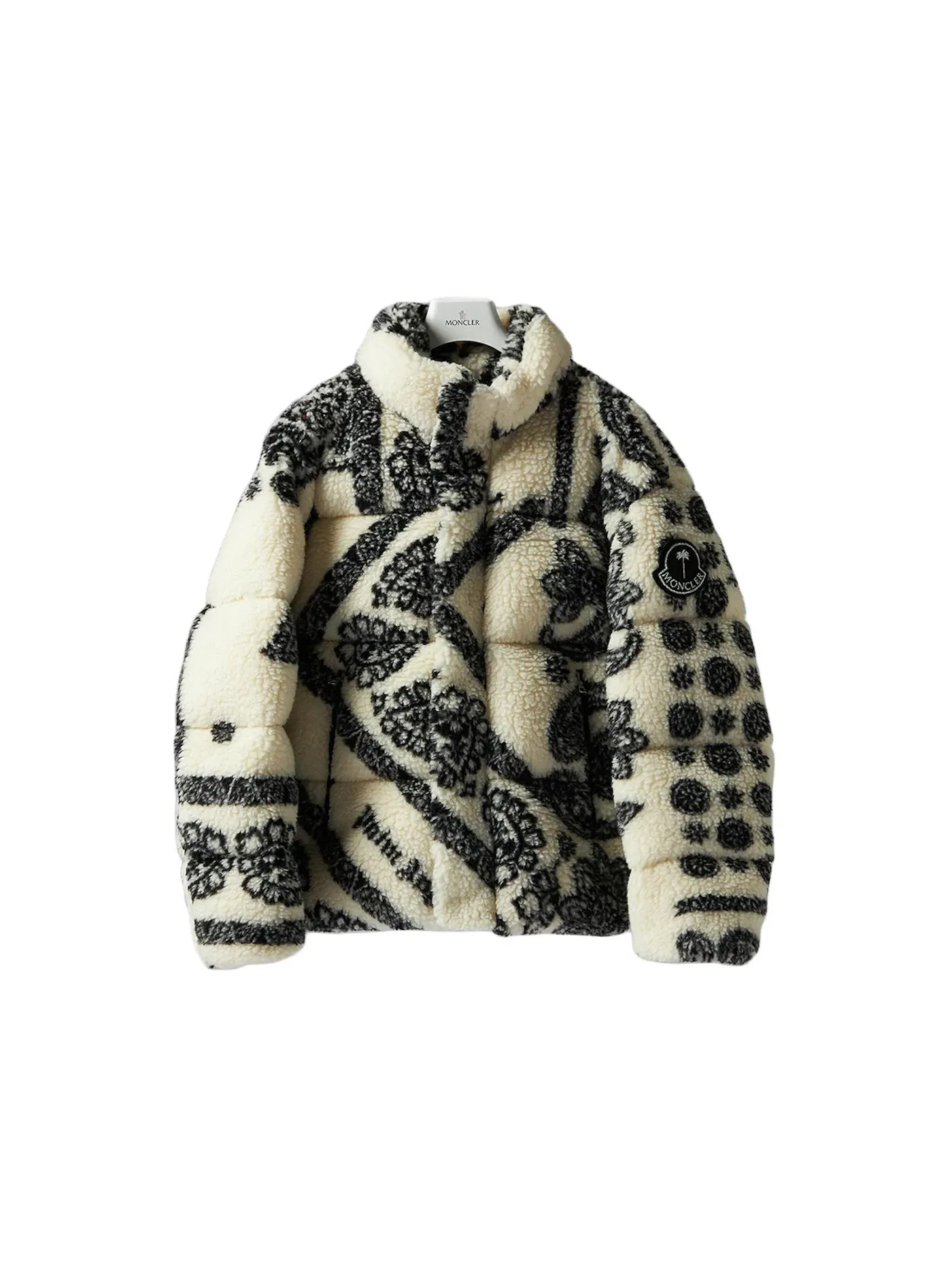 Мужская куртка-флис с принтом Baden Paisley Moncler — изображение 1 из 5, белый черный