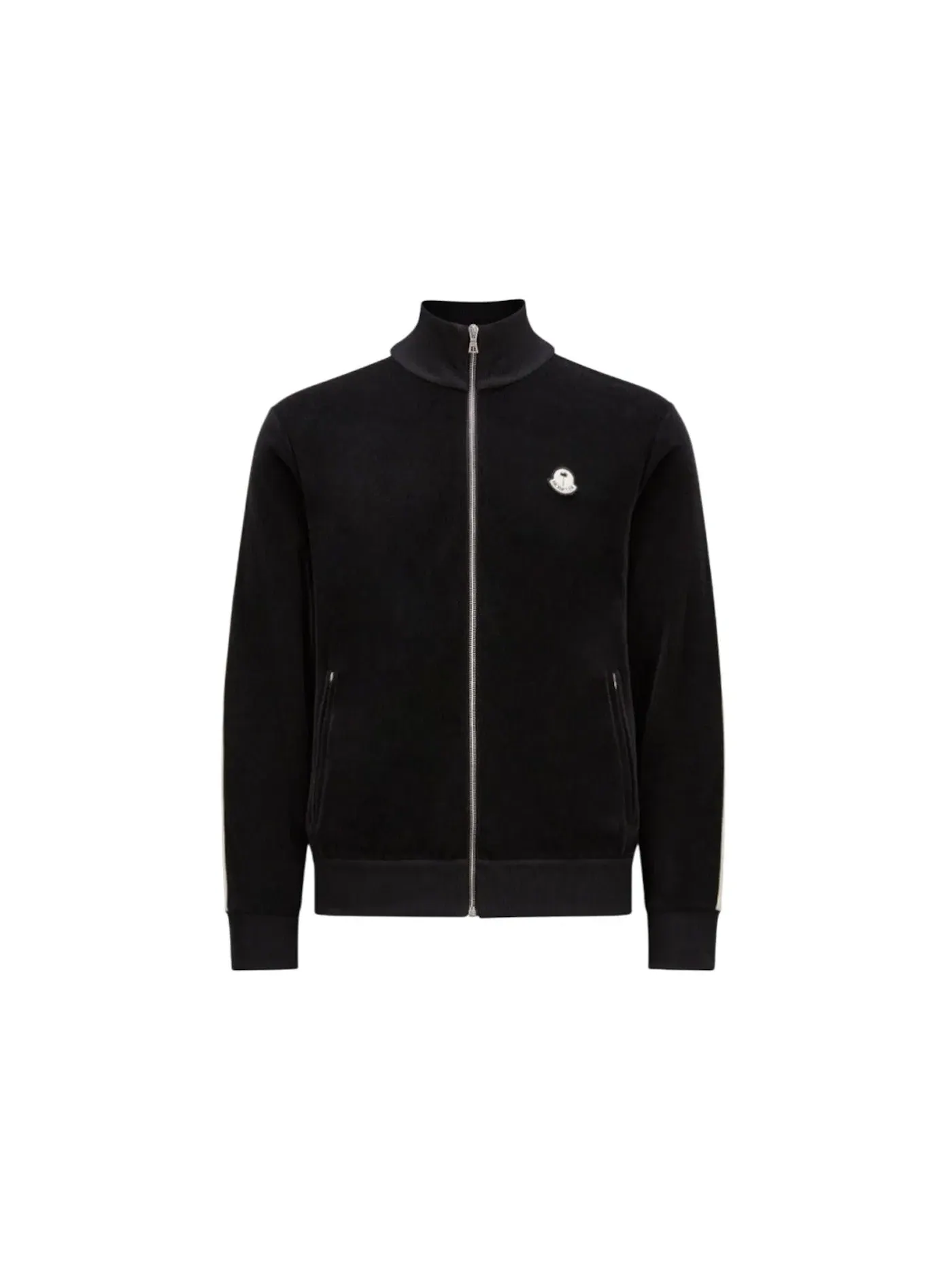 Мужская куртка с принтом Moncler x Palm Angels Chenille Track Jacket Moncler — изображение 1 из 1, черный/белый