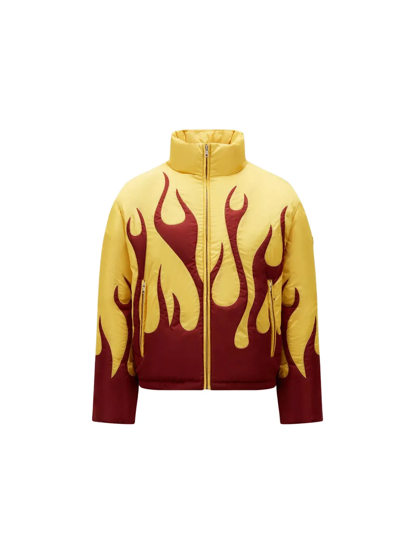 Мужская короткая пуховая куртка Moncler x Palm Angels Clancy — изображение 1 из 2, бордовый/желтый