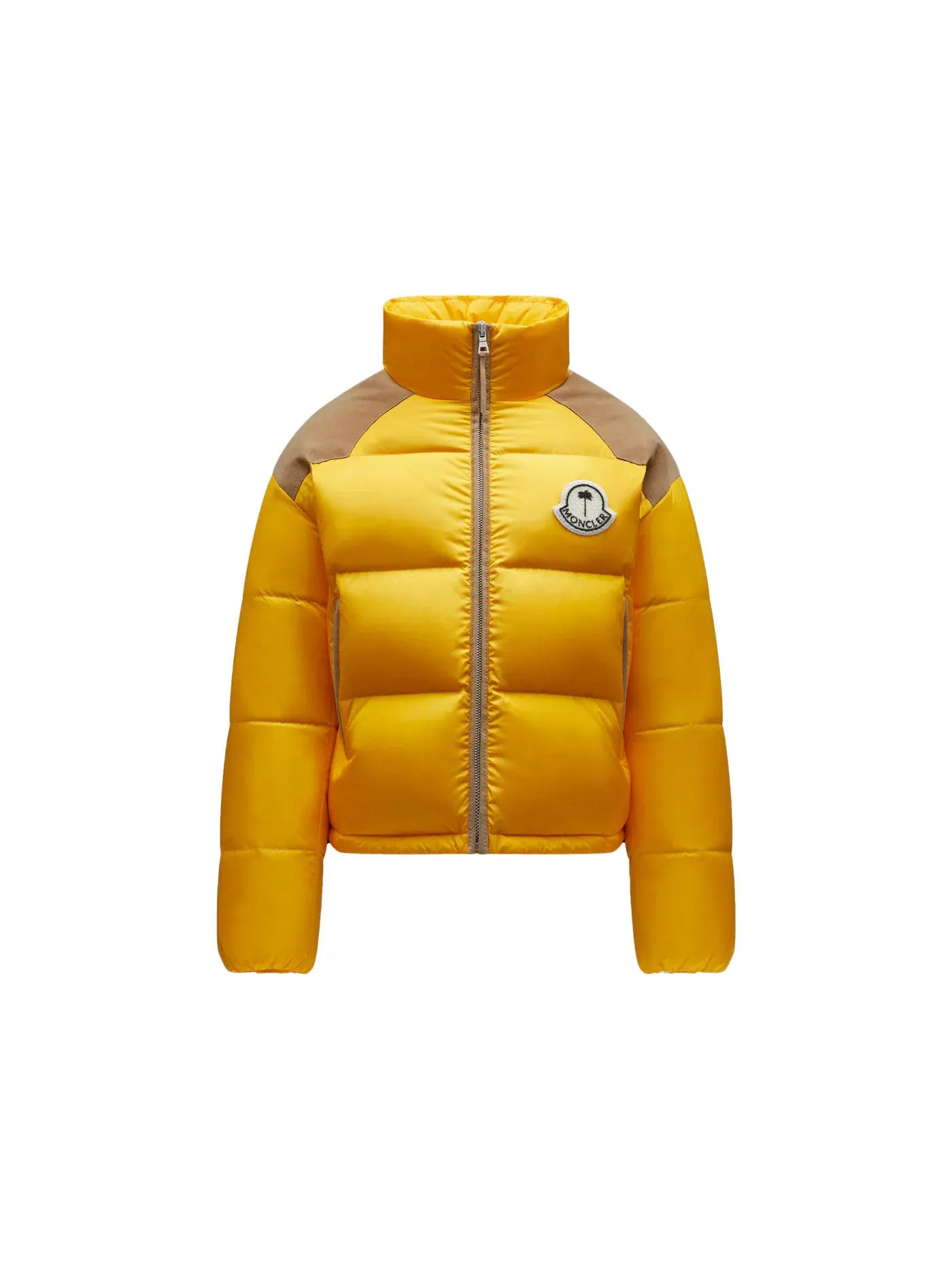 Мужская короткая пуховая куртка Moncler x Palm Angels Kelsey Short Down Jacket — изображение 1 из 3, желтый