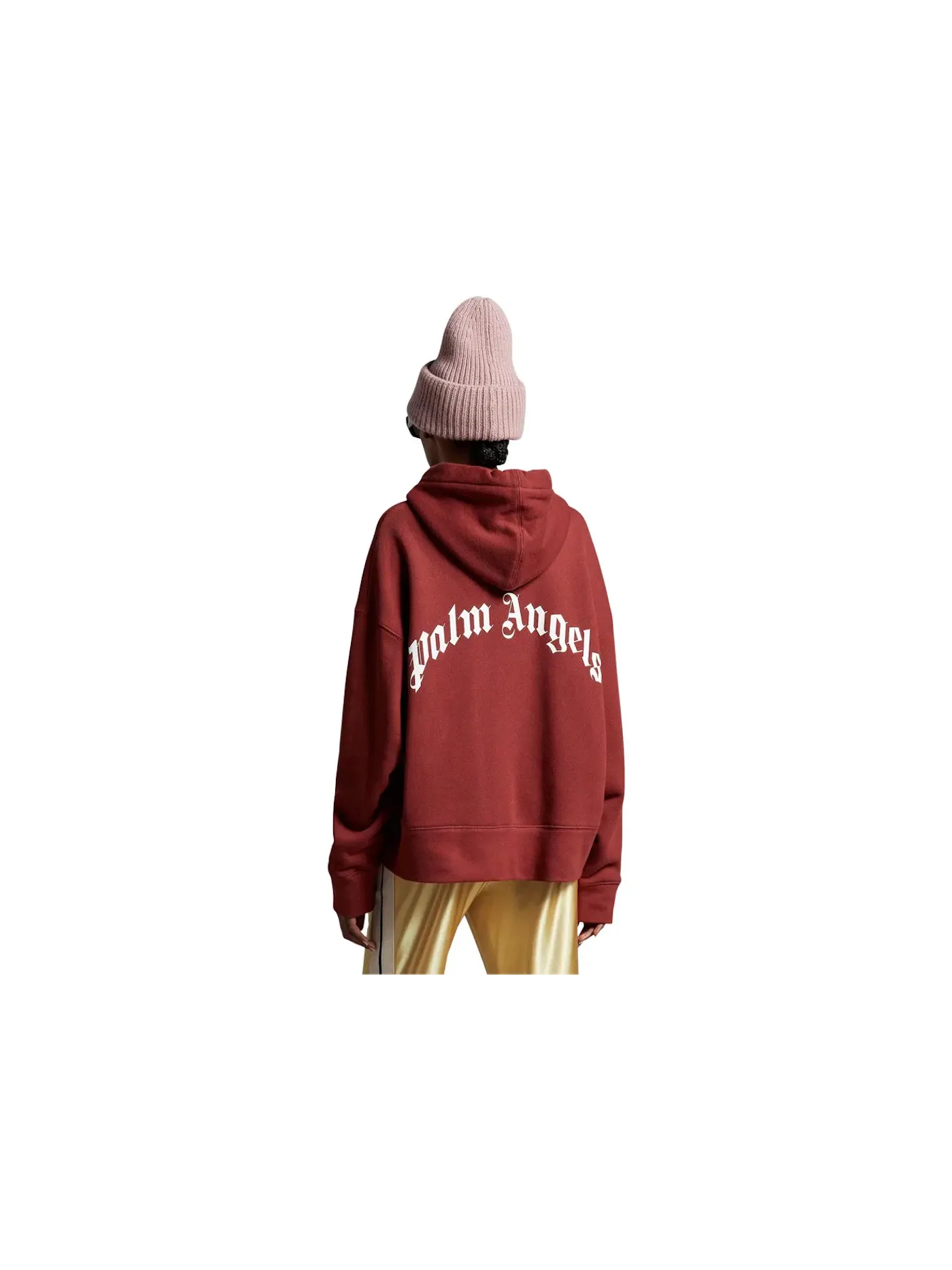 Мужская худи Moncler x Palm Angels Logo Hoodie — изображение 2 из 2, бордовый
