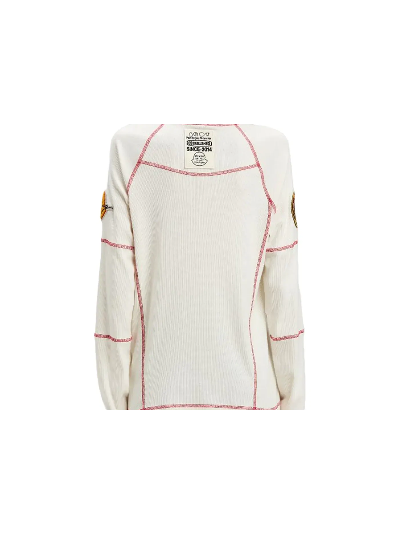 Детская футболка с длинным рукавом с принтом Moncler x Palm Angels — изображение 2 из 2, белый/черный