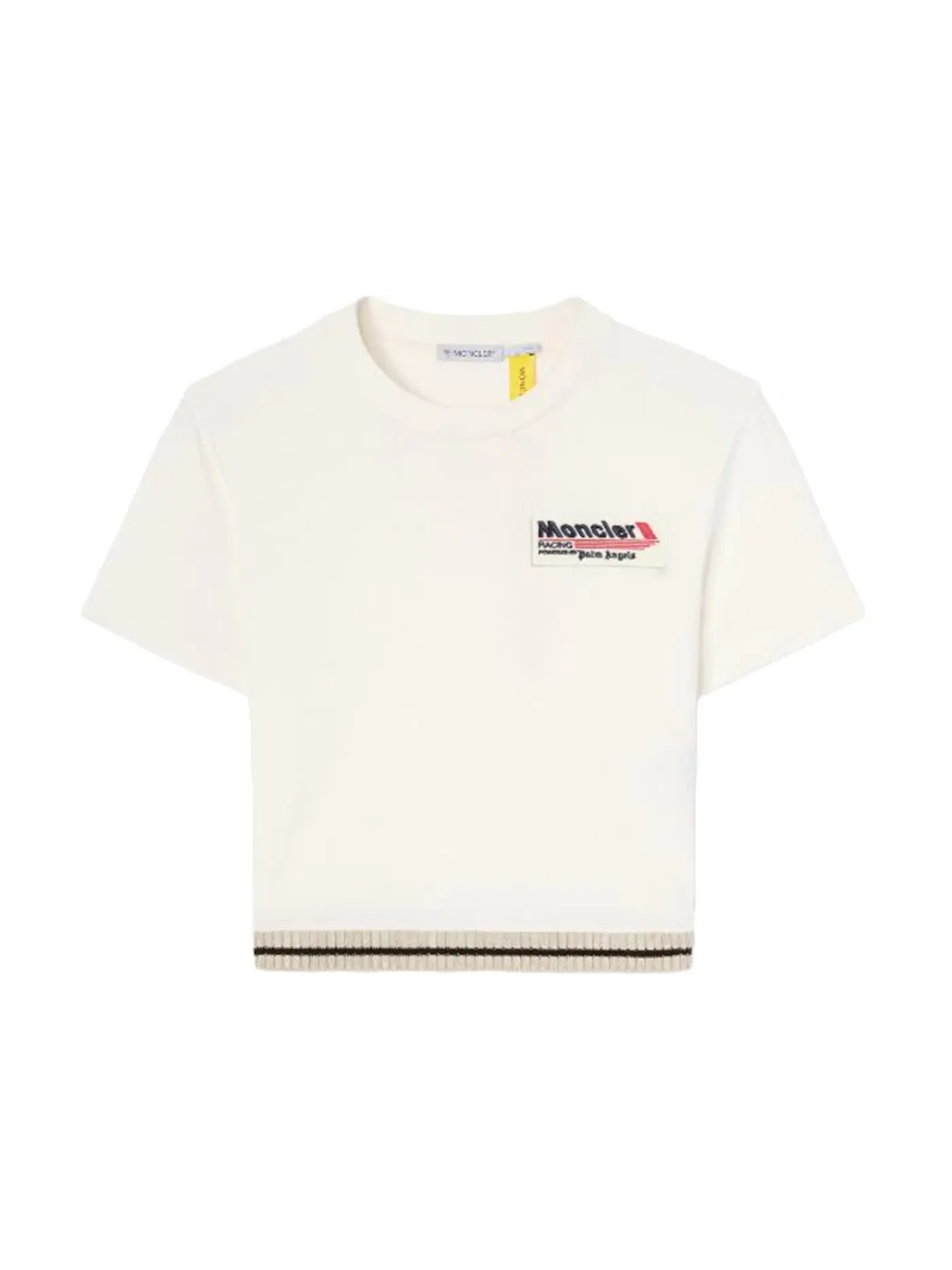 Унисекс футболка с принтом Racing Slim Moncler — изображение 1 из 1, белый/черный