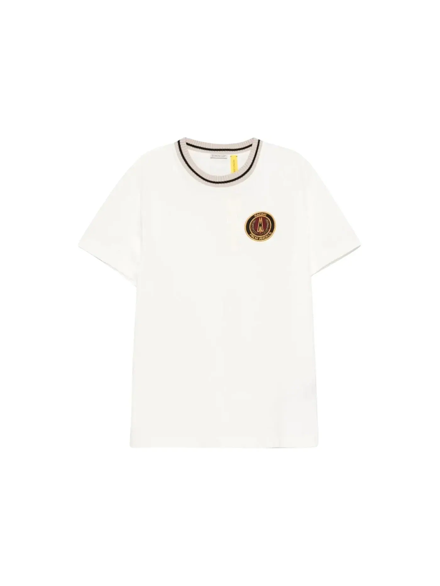 Унисекс футболка с принтом Moncler x Palm Angels Single Patch T-Shirt Moncler — изображение 1 из 1, белый/черный