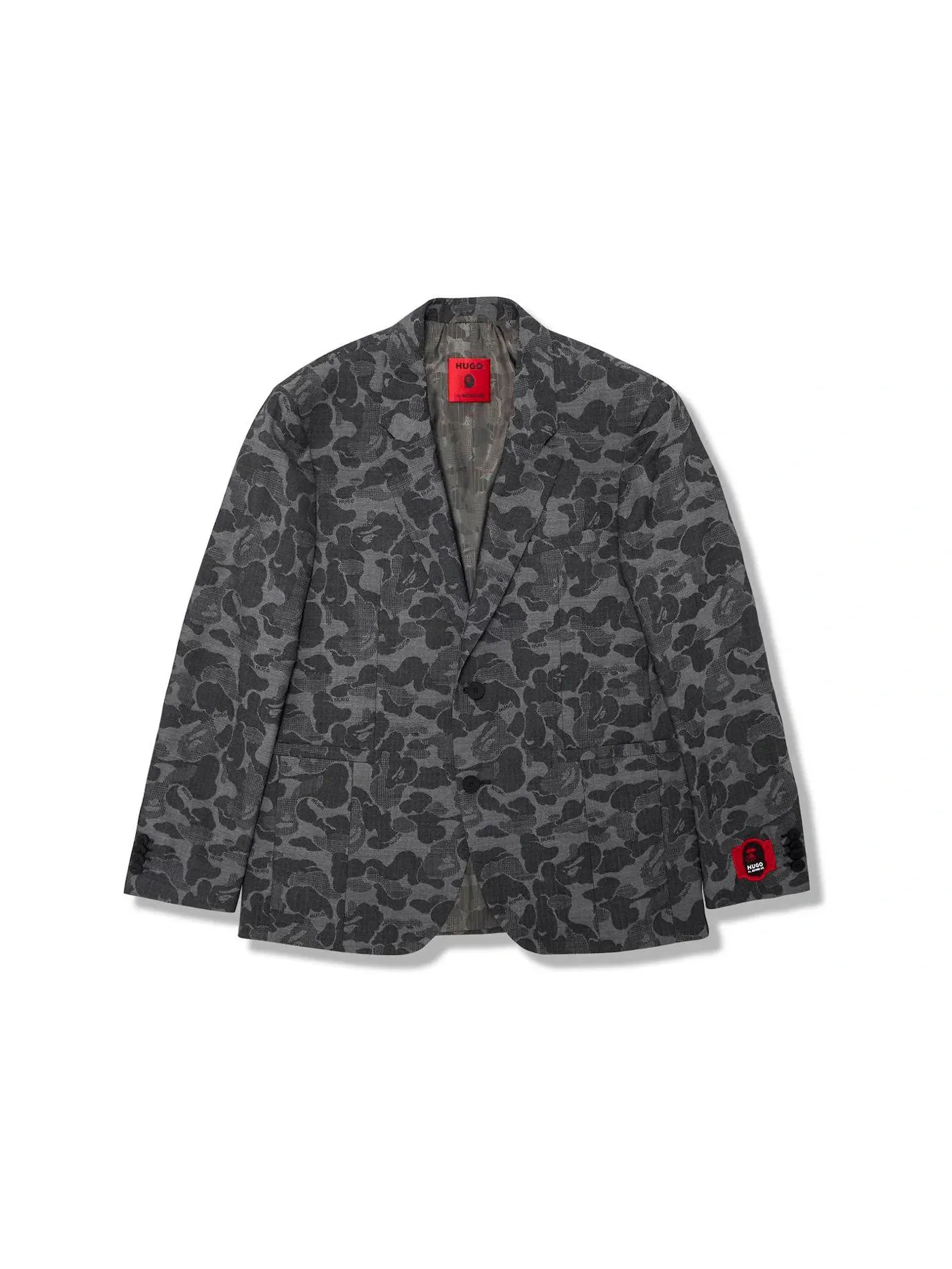 Мужская куртка-бомбер с камуфляжным принтом BAPE — изображение 1 из 1, черный