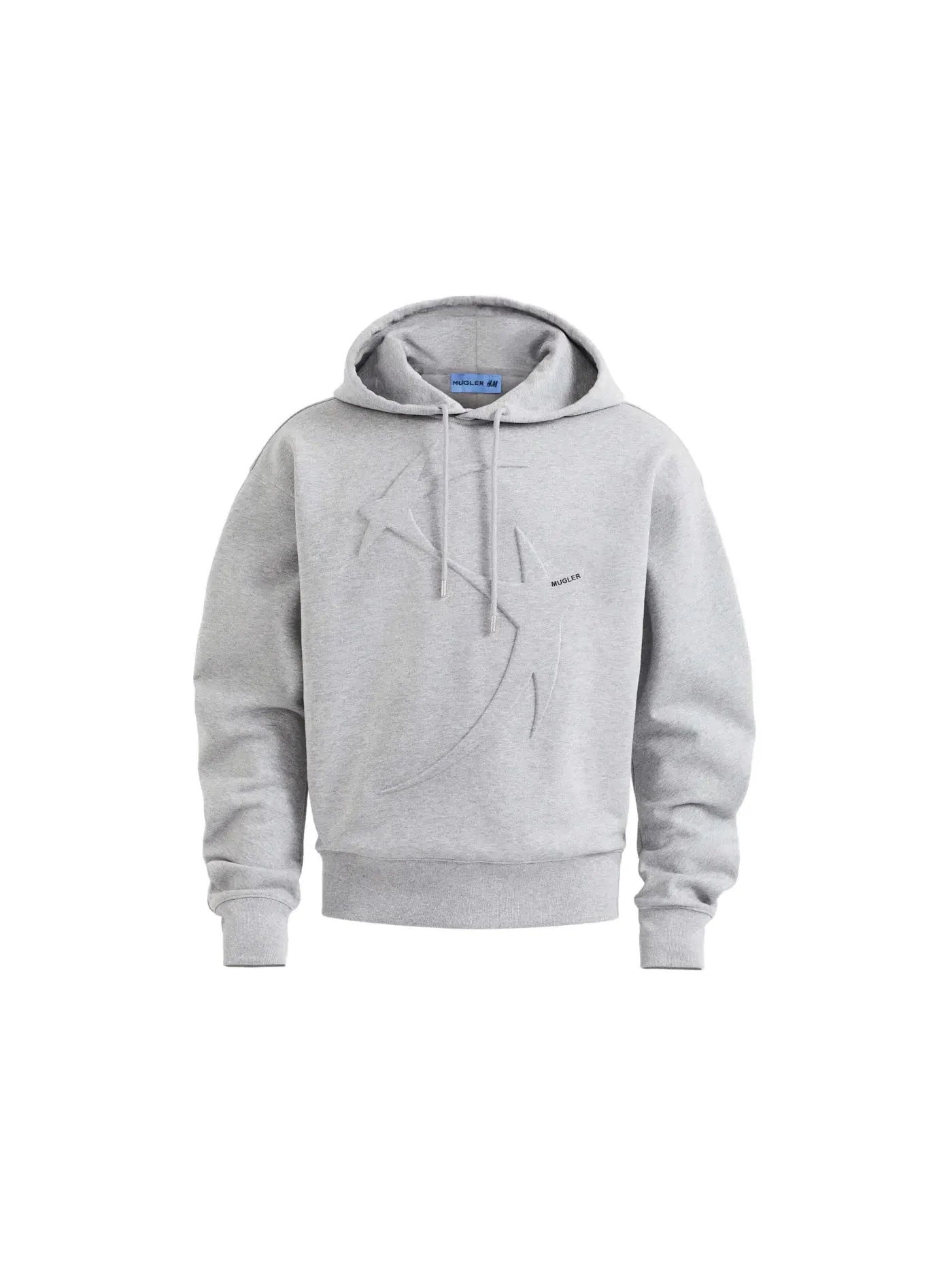 Мужское худи с принтом Mugler Hoodie (Mens) — изображение 1 из 2, светлый серый