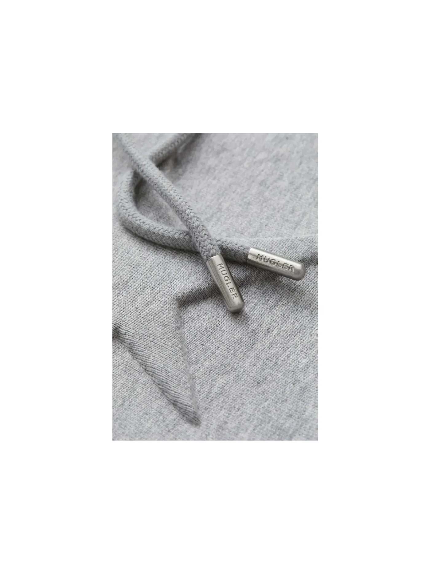 Мужское худи с принтом Mugler Hoodie (Mens) — изображение 2 из 2, светлый серый