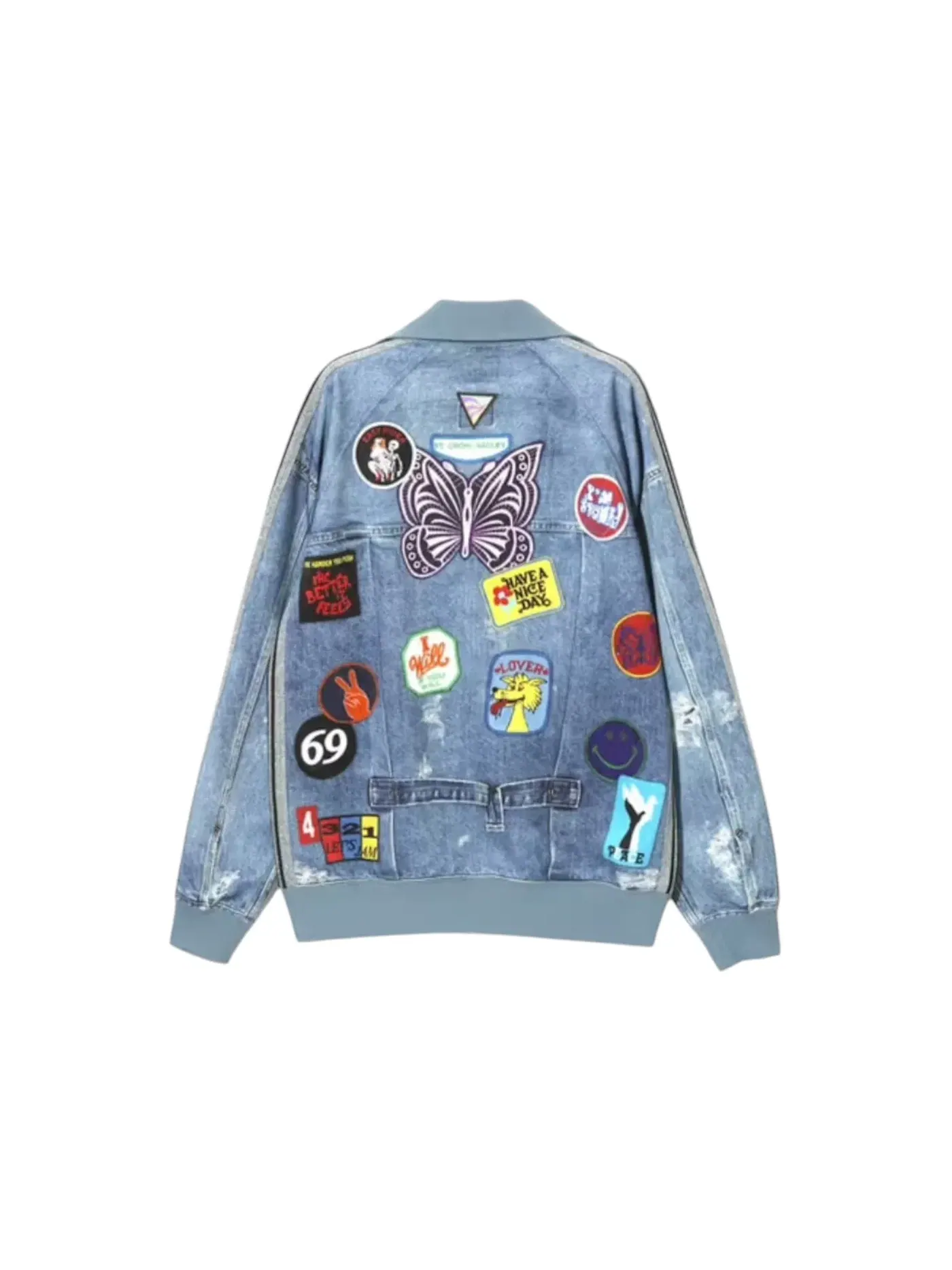 Мужская куртка с принтом Needles x Midnight Studios Track Jacket — изображение 2 из 2, синий
