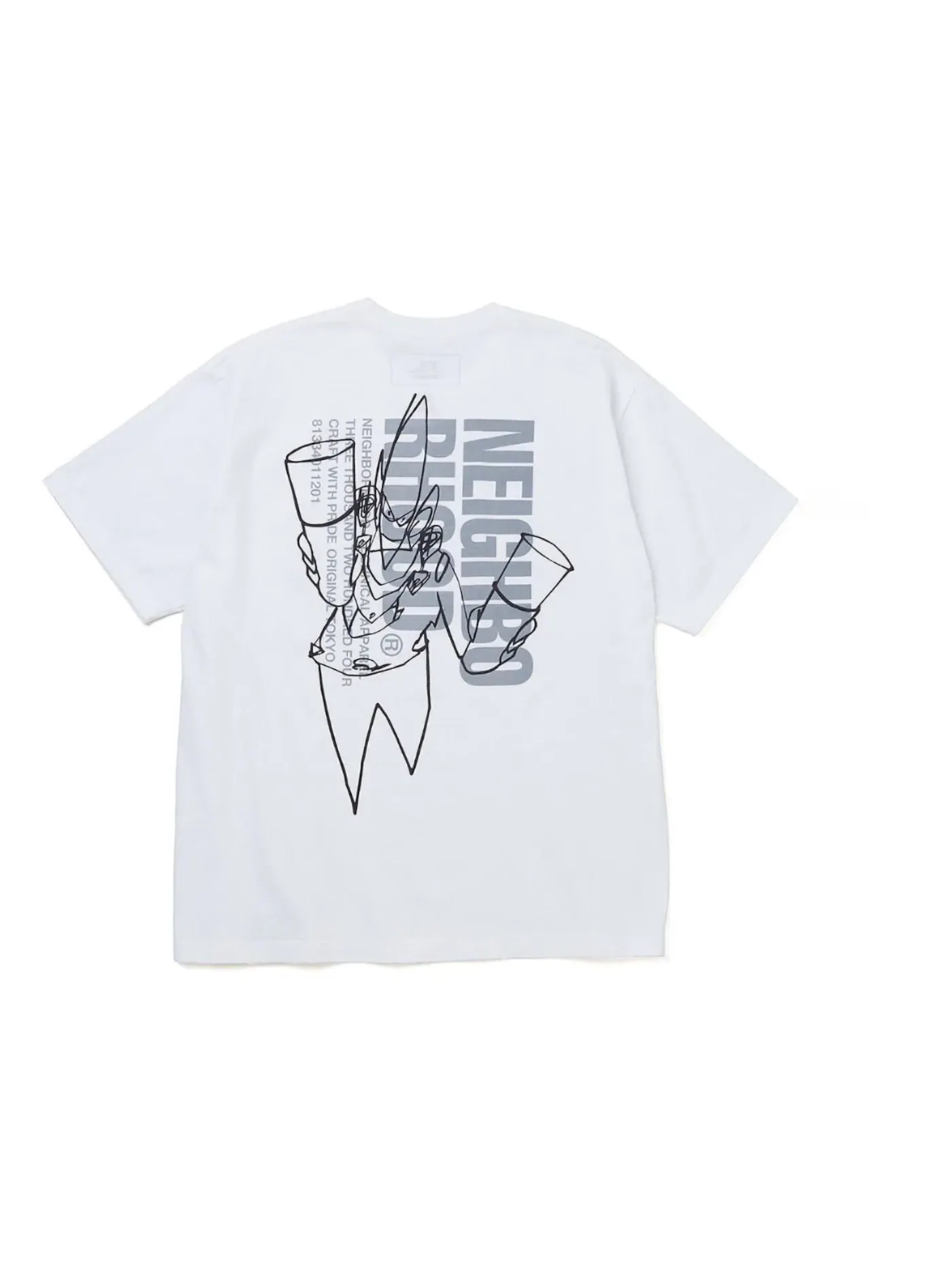 Мужская футболка с принтом Neighborhood x Futura Laboratories FL-007 Tee — изображение 2 из 2, белый