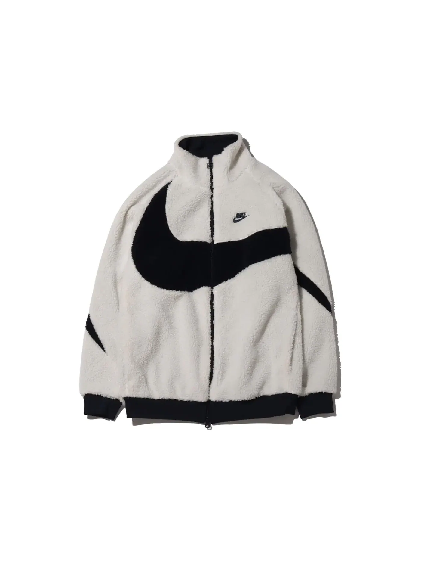 Мужская куртка с принтом Nike Big Swoosh Reversible Boa Jacket — изображение 1 из 3, белый темно-синий черный