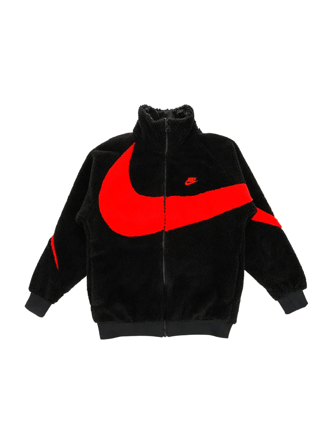 Мужская куртка с принтом Nike Big Swoosh Reversible Boa Jacket (Asia Sizing) — изображение 1 из 3, черный красный