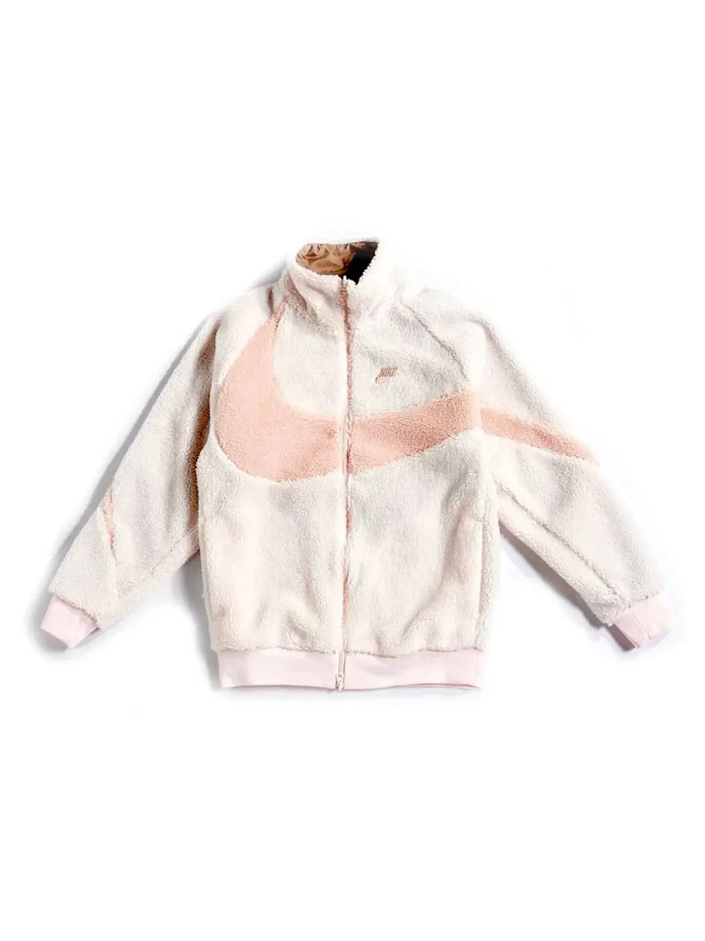 Мужская куртка с двусторонним дизайном Nike Big Swoosh Reversible Boa Jacket — изображение 1 из 1, светлый розовый
