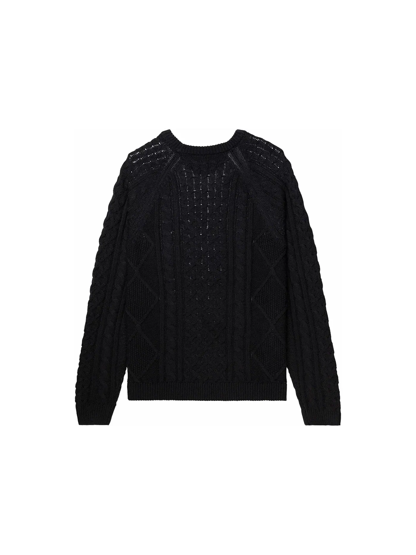 Мужской свитер с косами Nike Cable Knit L/S Sweater (US Sizing) — изображение 2 из 2, черный