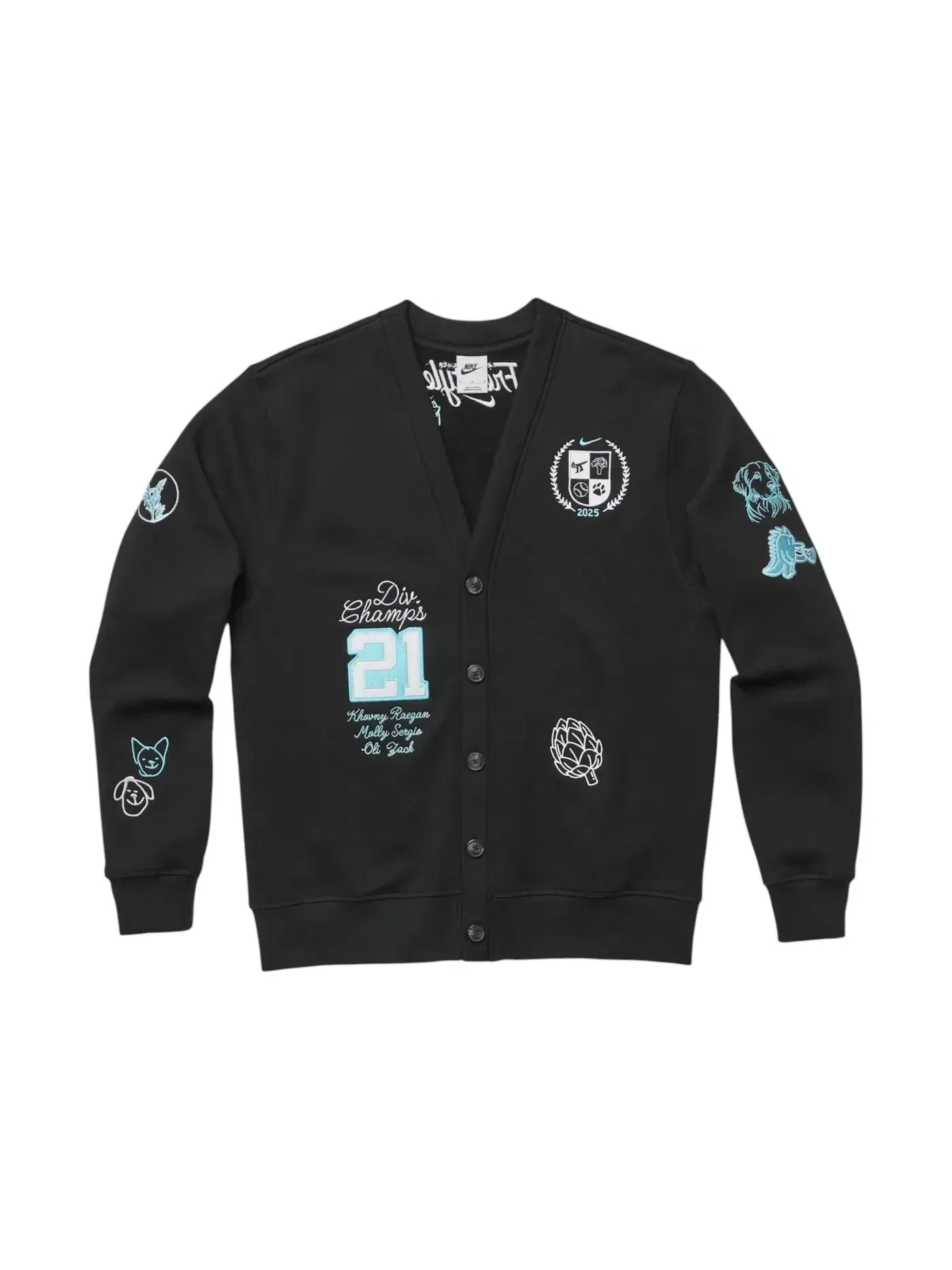 Мужской кардиган с принтом Nike Club x Doernbecher Freestyle Cardigan Black — изображение 1 из 1, черный