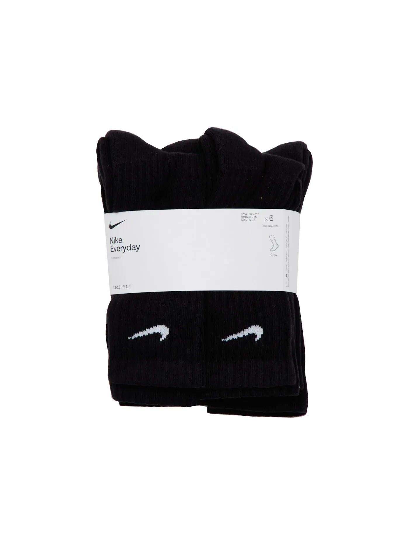 Мужские носки с усиленной амортизацией набор 6 пар Crew Socks (6 Pairs) Nike — изображение 1 из 1, черный