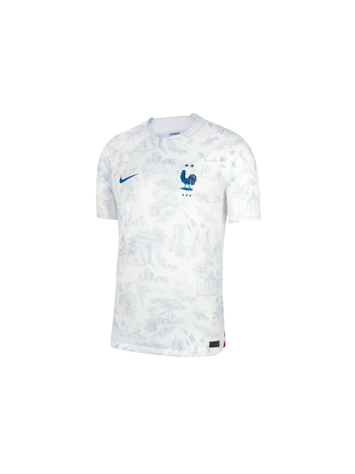 Мужская футбольная футболка с принтом Nike France 2022/23 Stadium Away Dri-FIT — изображение 1 из 1, белый