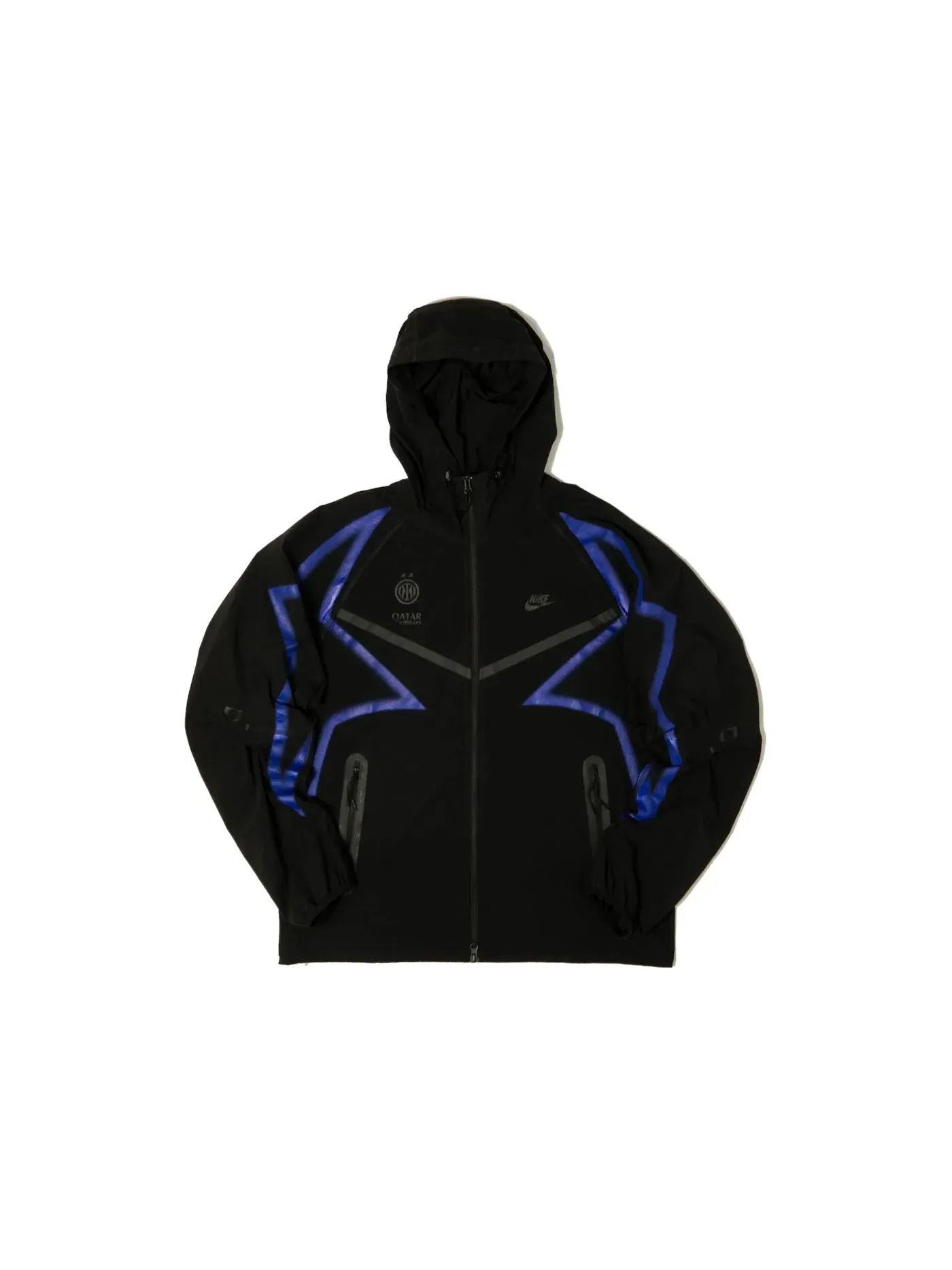 Мужская куртка из технологичной ткани с принтом Nike One Block Down Jacket — изображение 1 из 1, черный/синий