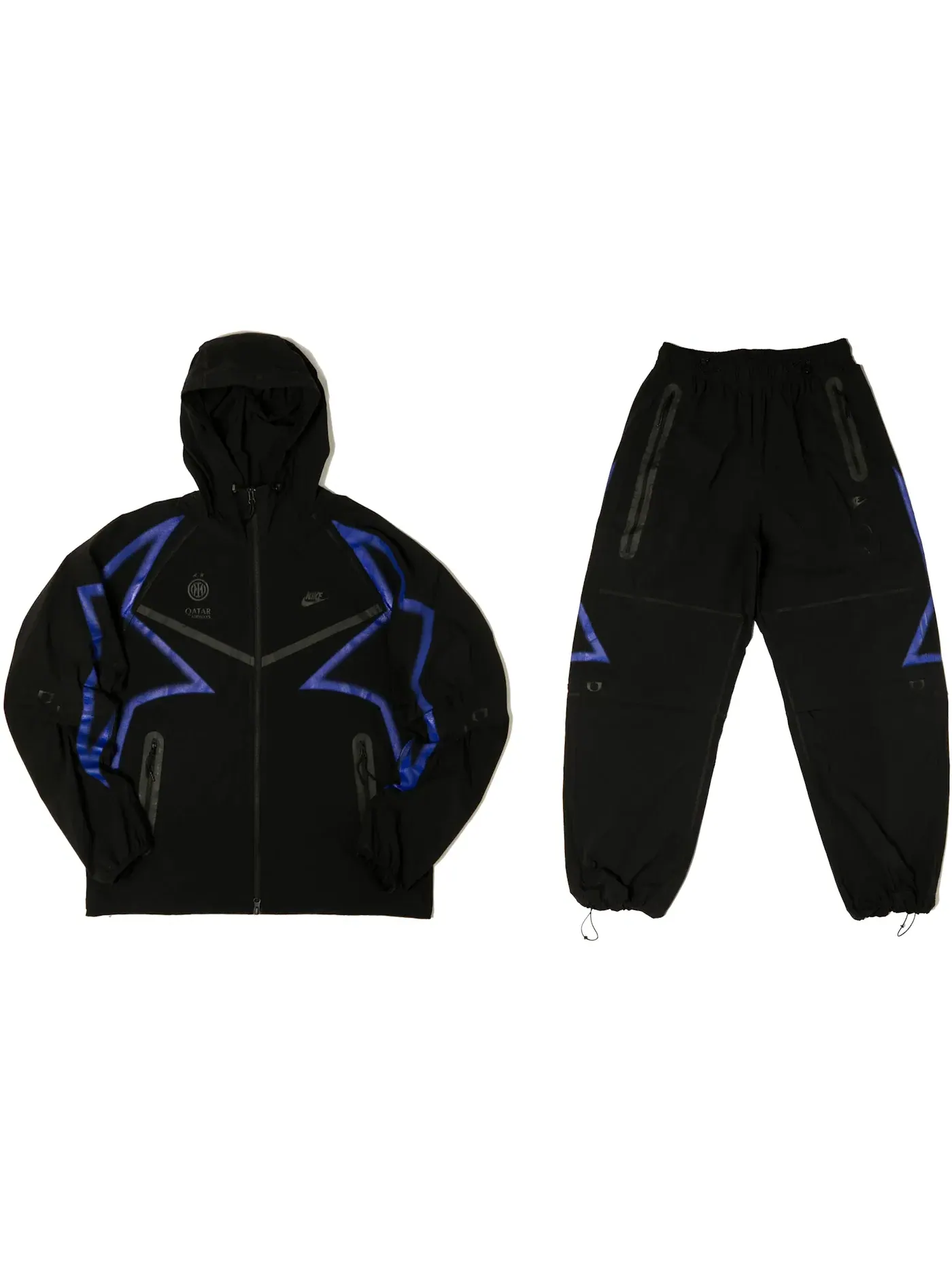 Мужской спортивный костюм из техноткани One Block Down Tech Woven Suit Nike — изображение 1 из 1, черный/синий