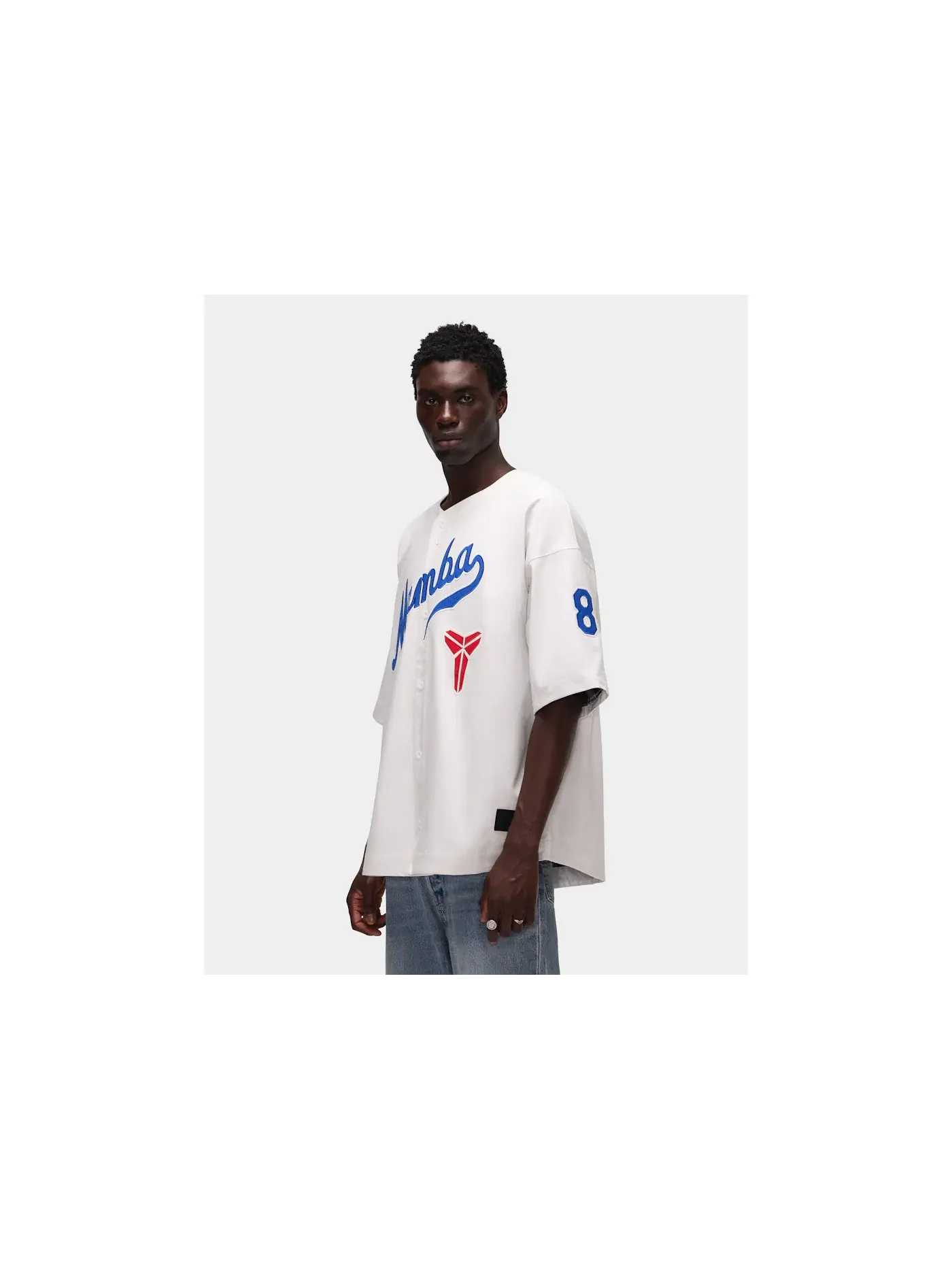 Мужская джерси с коротким рукавом Nike Kobe Bryant Baseball S/S Top — изображение 4 из 6, белый/синий
