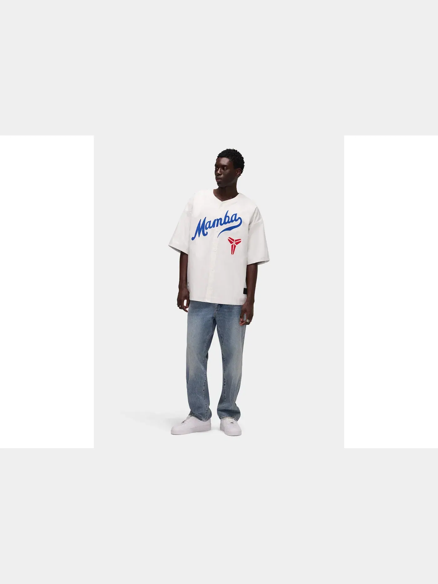 Мужская джерси с коротким рукавом Nike Kobe Bryant Baseball S/S Top — изображение 6 из 6, белый/синий