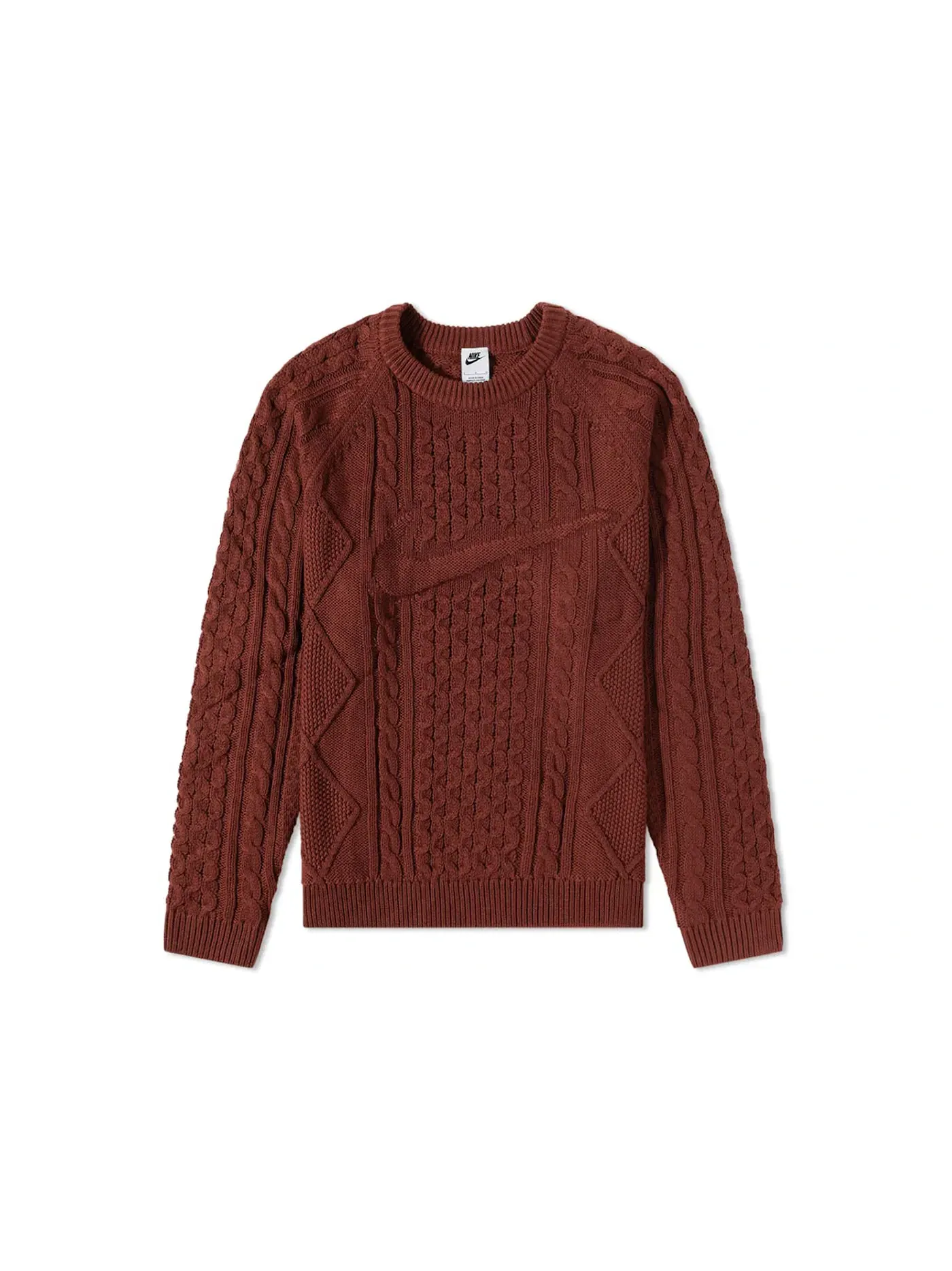 Мужской свитер крупной вязки Nike Life Cable Knit Sweater Nike — изображение 1 из 1, коричневый
