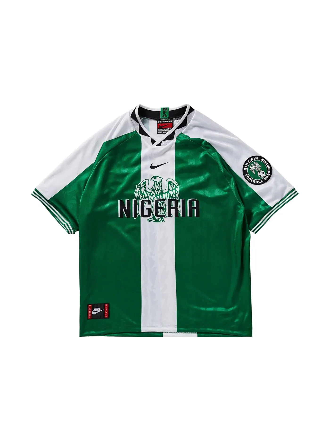 Мужская футбольная реплика-джерси Nike Nigeria 1996 — изображение 1 из 2, зеленый/белый/черный