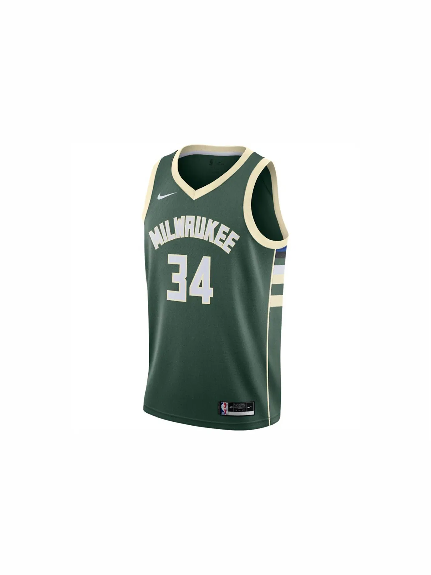 Мужская джерси с принтом NBA Antetokounmpo Milwaukee Bucks Dri-FIT Icon Edition Nike — изображение 1 из 2, зеленый