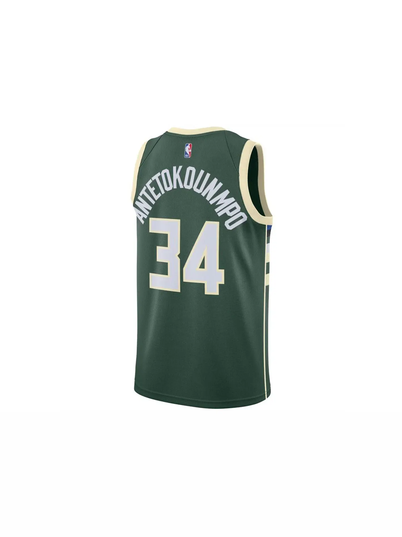 Мужская джерси с принтом NBA Antetokounmpo Milwaukee Bucks Dri-FIT Icon Edition Nike — изображение 2 из 2, зеленый
