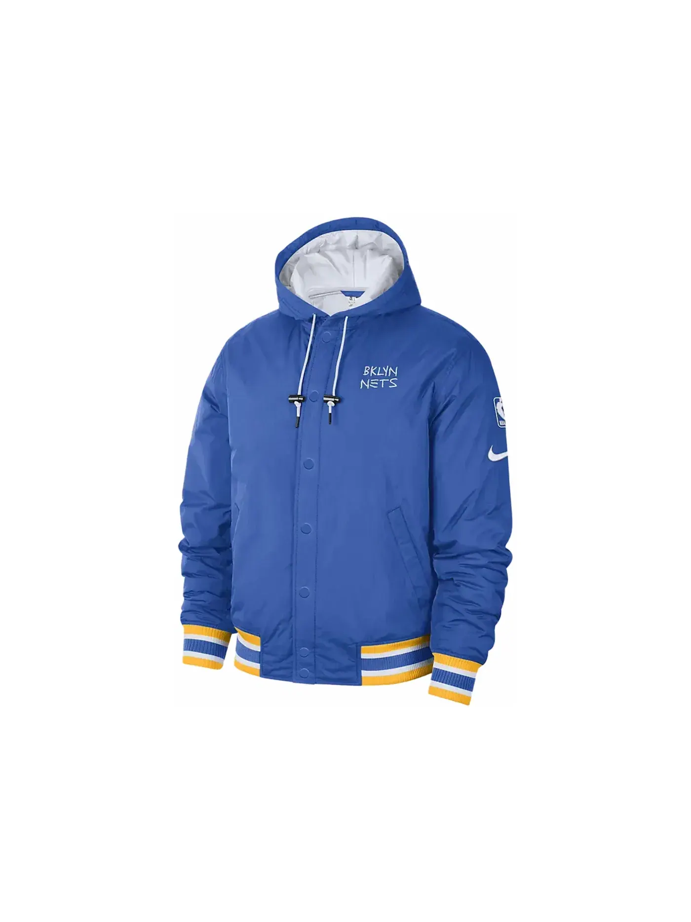 Мужская куртка Nike NBA Brooklyn Nets Courtside City Edition Loose Fit — изображение 1 из 2, синий/белый/желтый